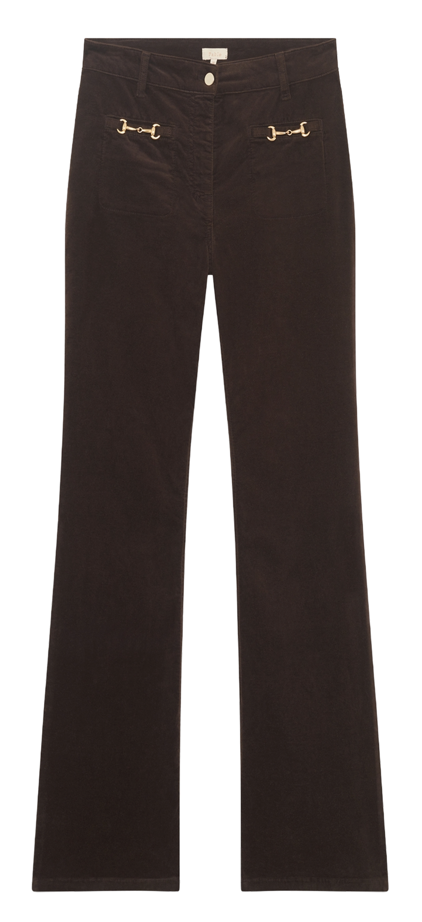 Flared velvet pants PABLO Brown