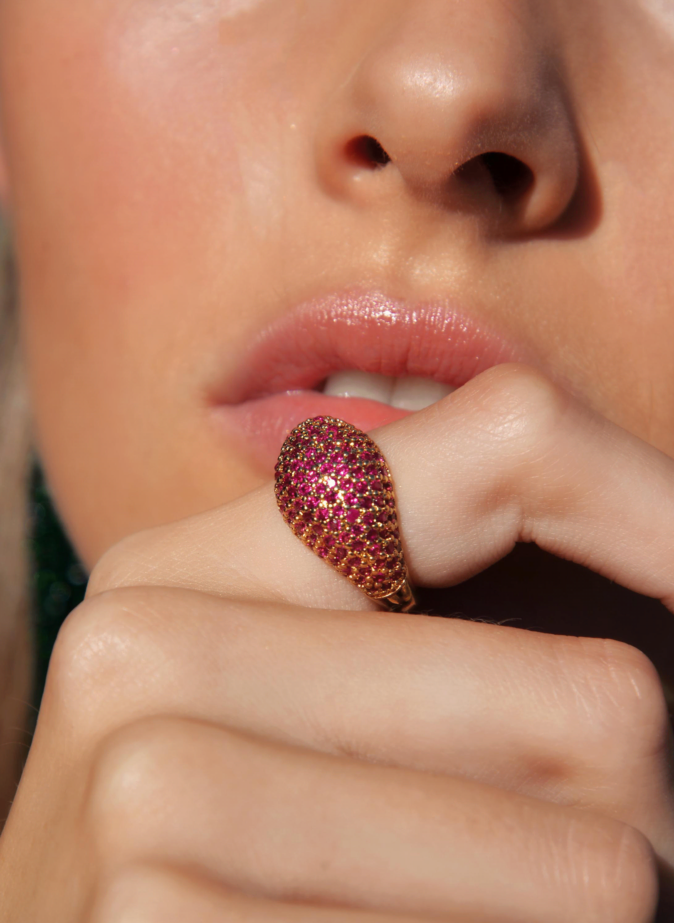 Adjustable signet ring dome HIPANEMA Pink