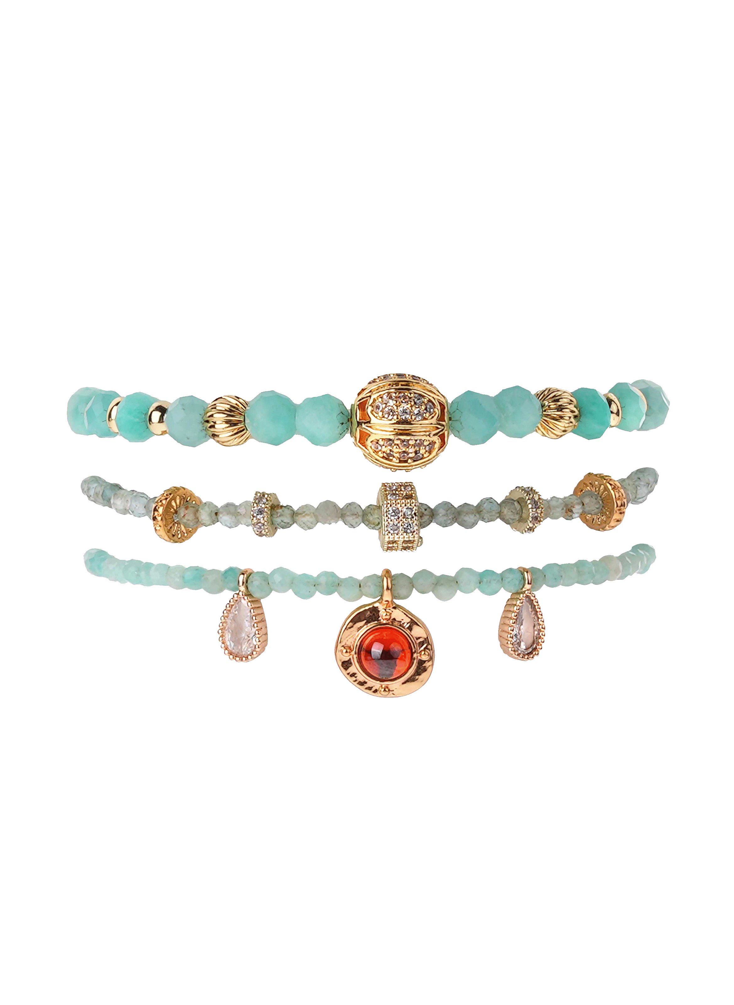 Adjustable multistrand bead bracelet HIPANEMA Blue