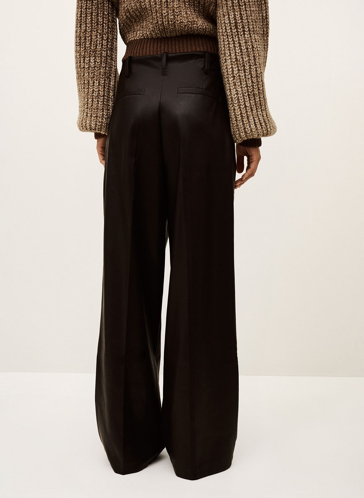 Mid-high-waisted wide trousers BA&SH Brown