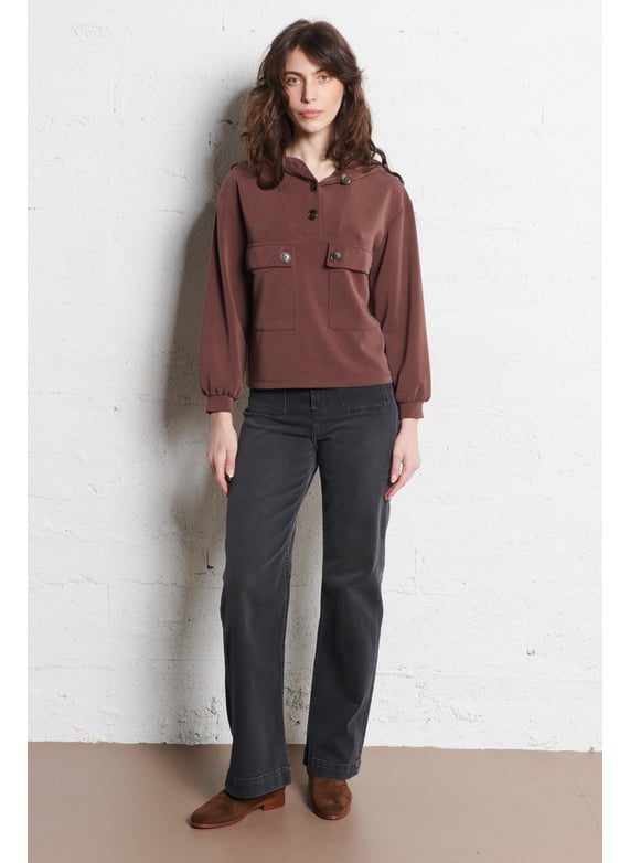 Cotton-blend wide-leg jeans - Look 2