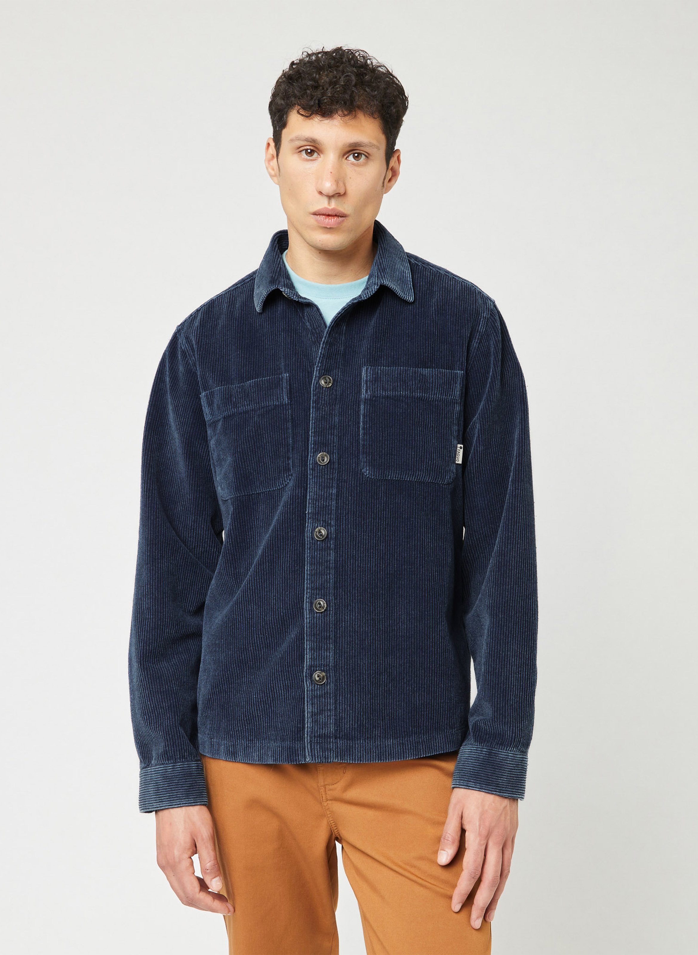 Chemise droite col classique en coton recyclé FAGUO Jean Stone