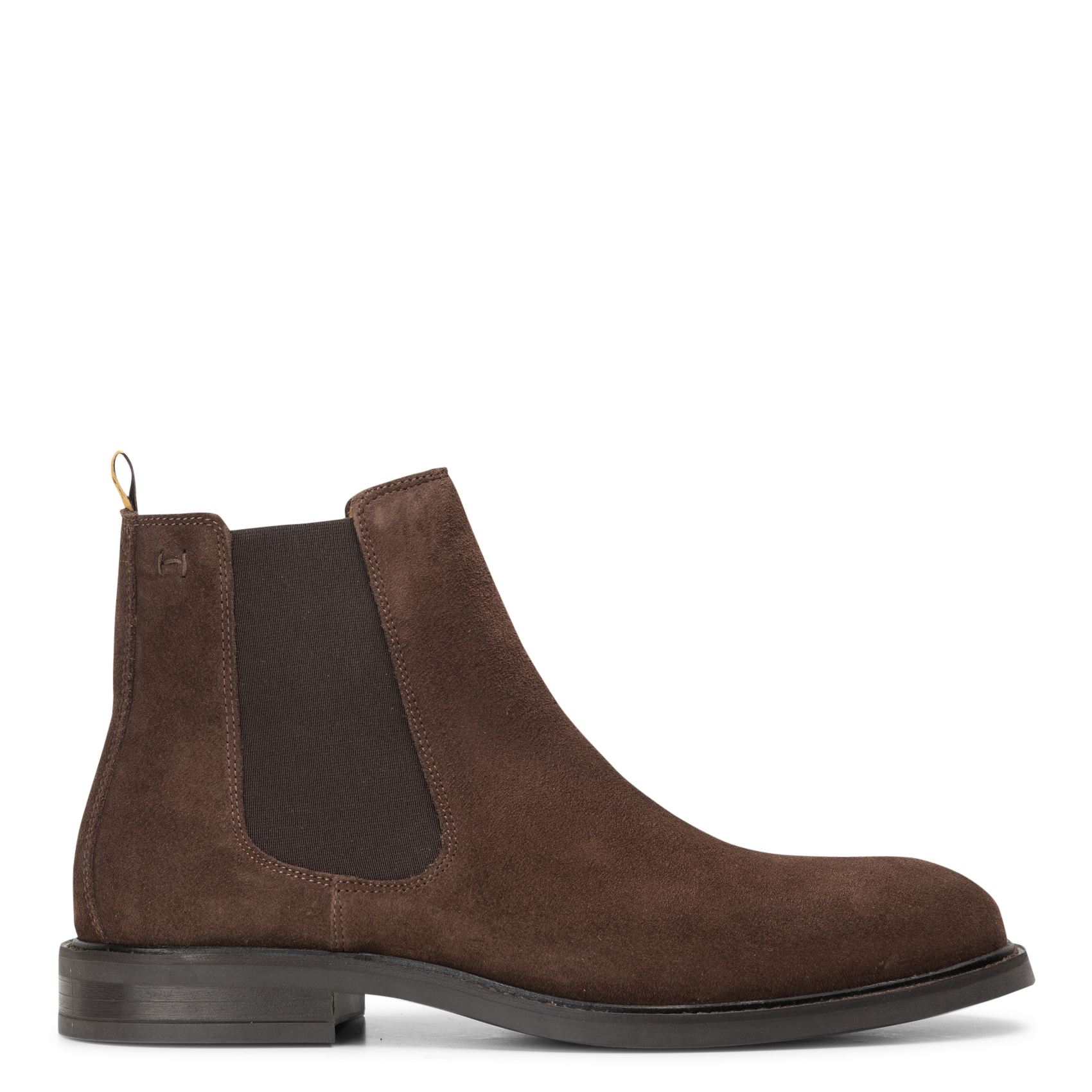 Effen leren enkellaarzen met textuur HACKETT Bruin