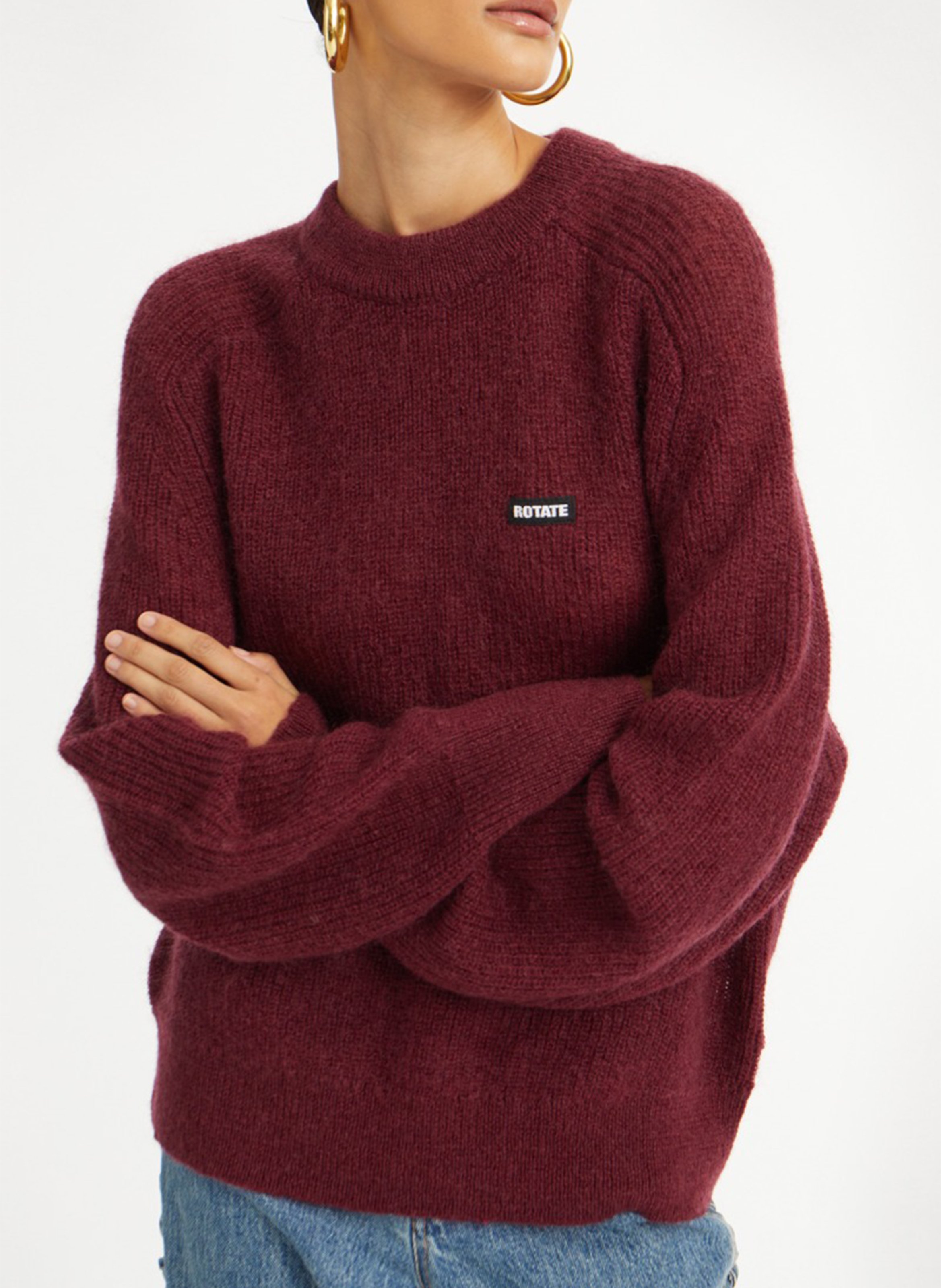 Alpaca wool sweater ROTATE Brown