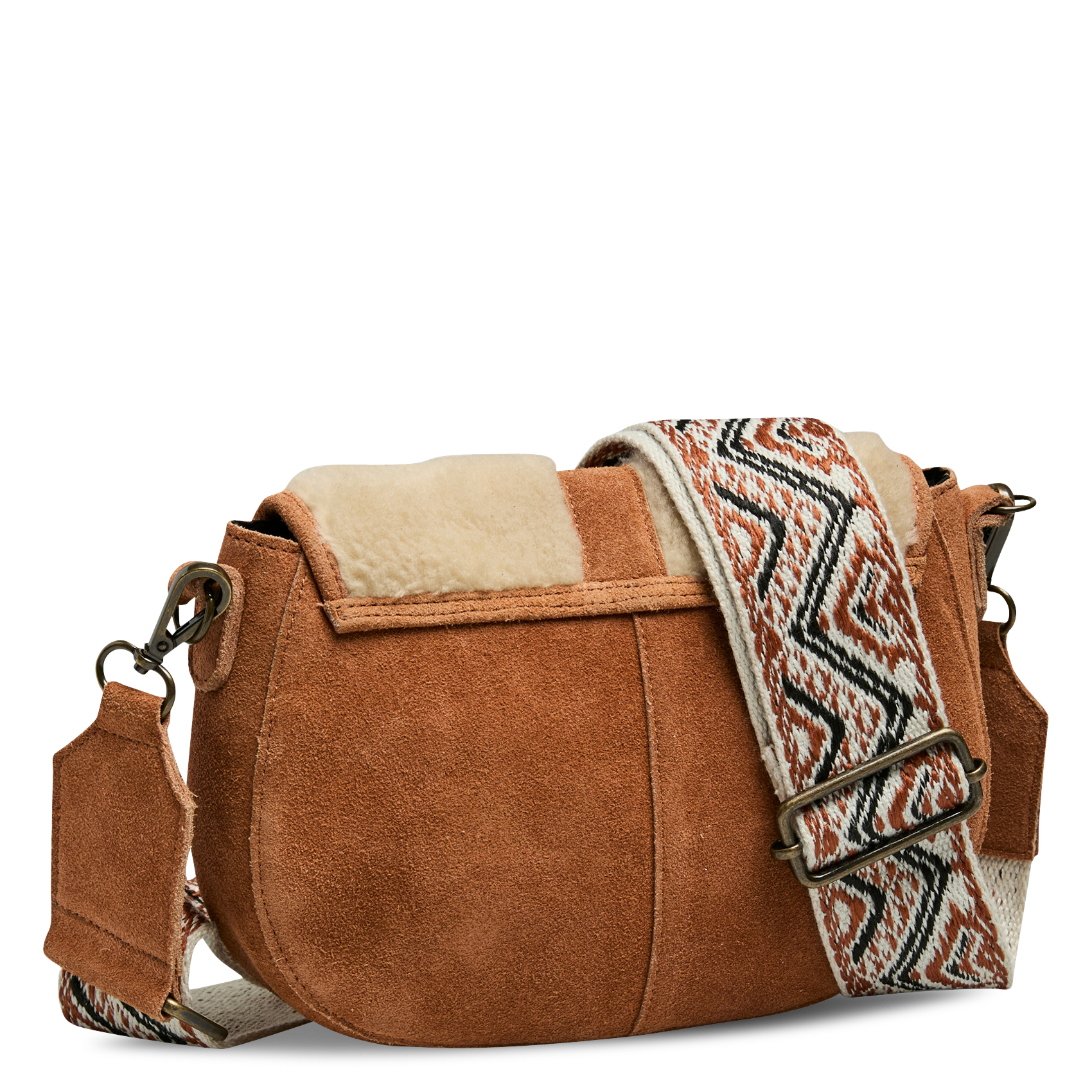 Leren clutch PIECES Bruin