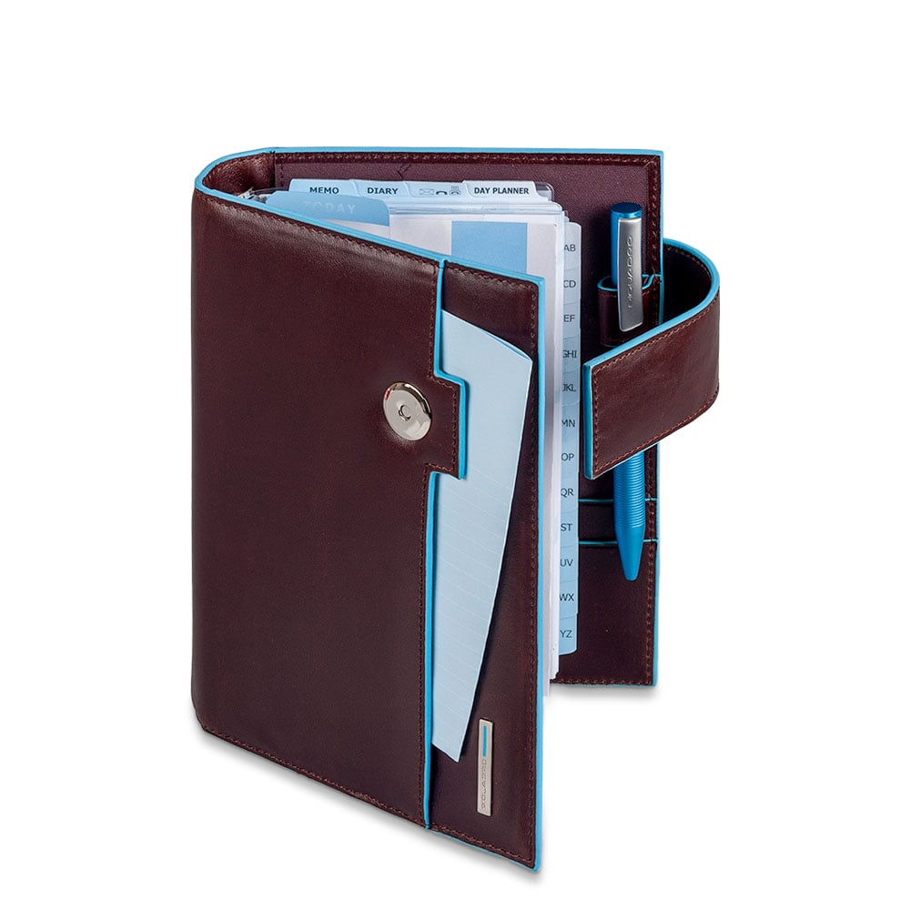 Leather organizer with pen loop PIQUADRO Brown