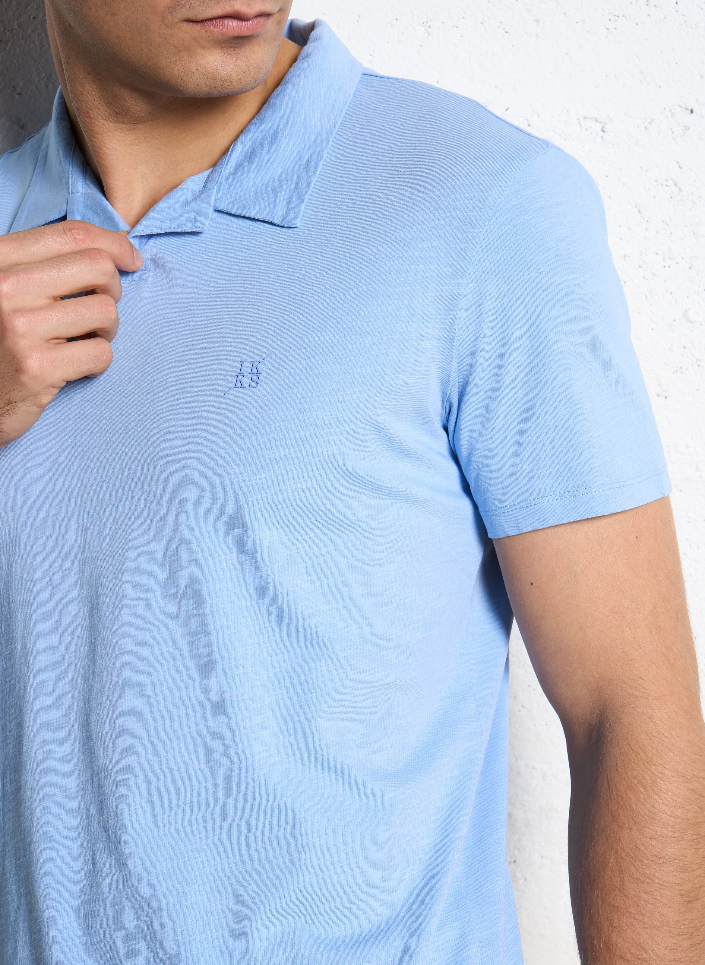 Polo manches courtes uni IKKS Bleu