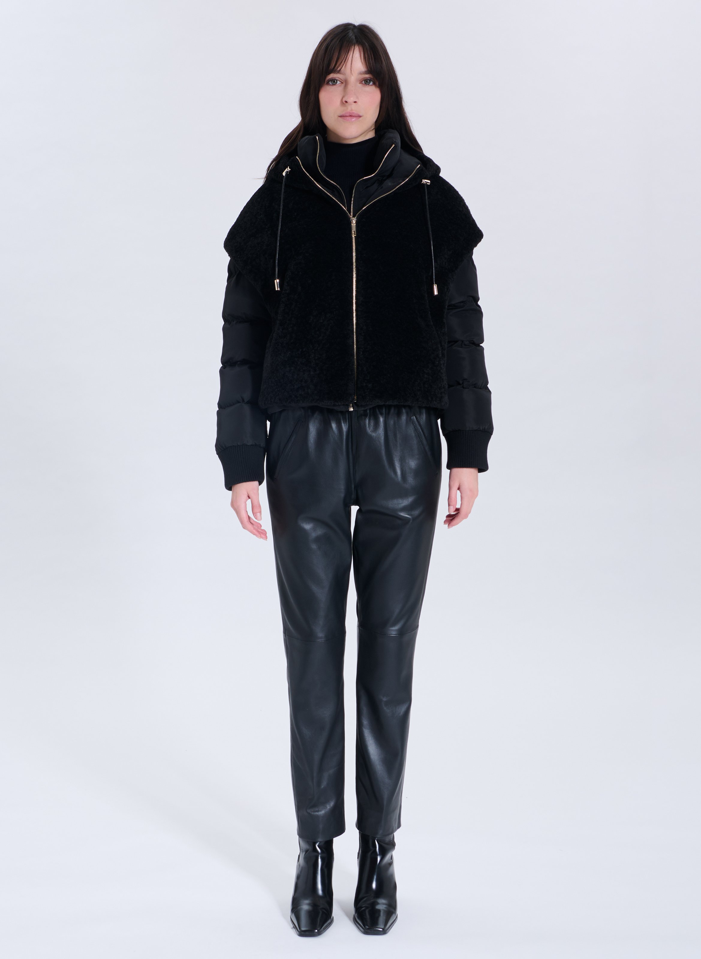 High-neck coat with hood ZAPA Black