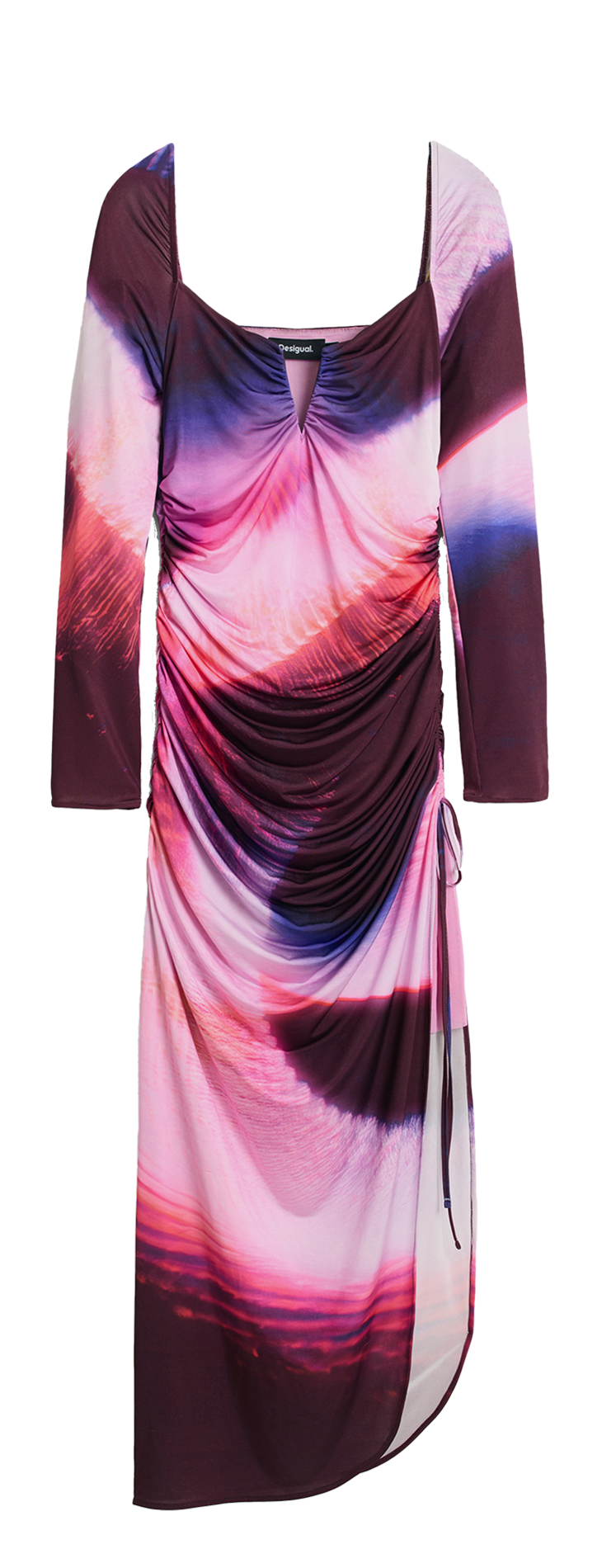 Robe longue col rond imprimée DESIGUAL Rouge