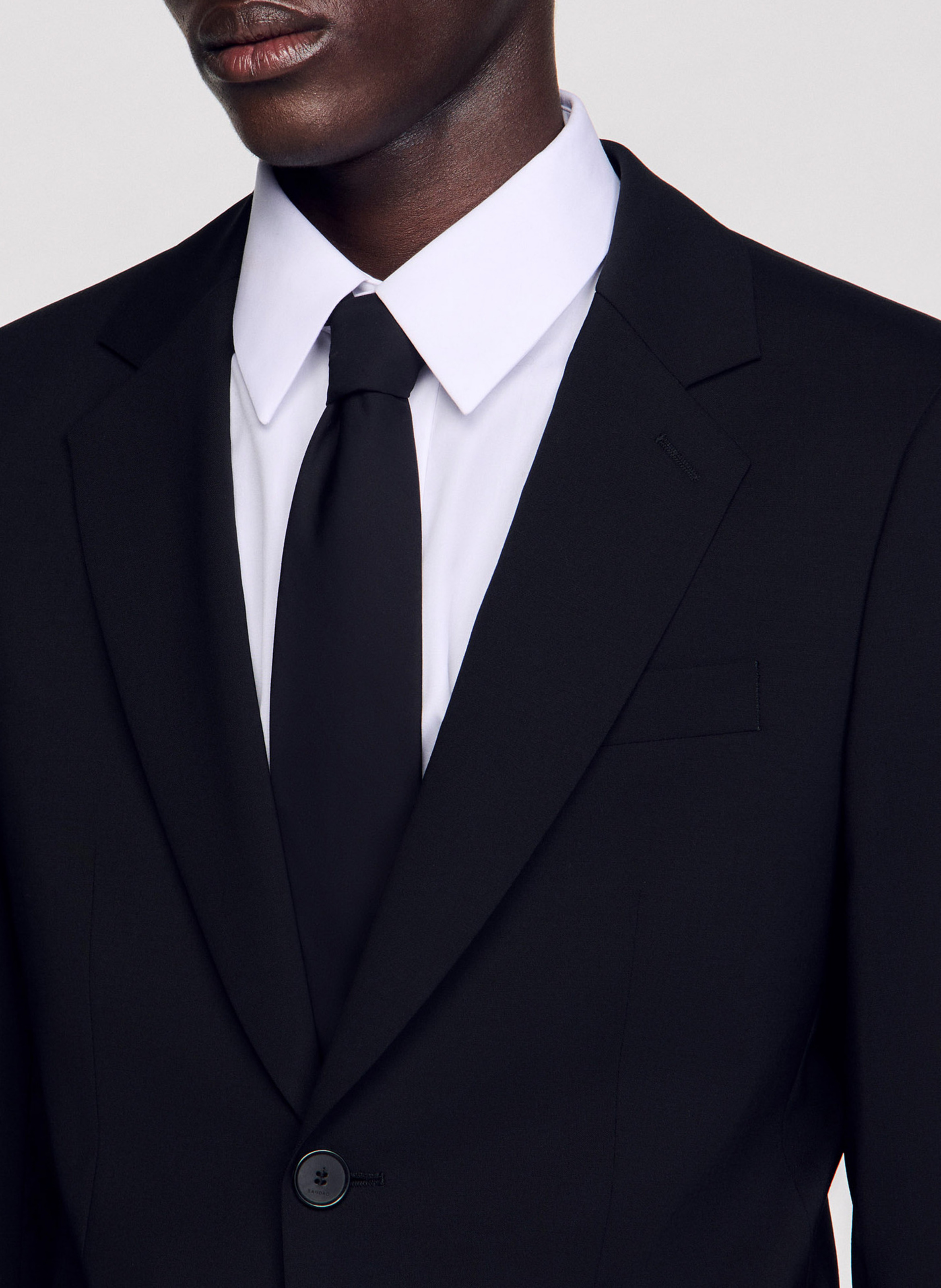 Veste de tailleur en laine mélangée  SANDRO Noir