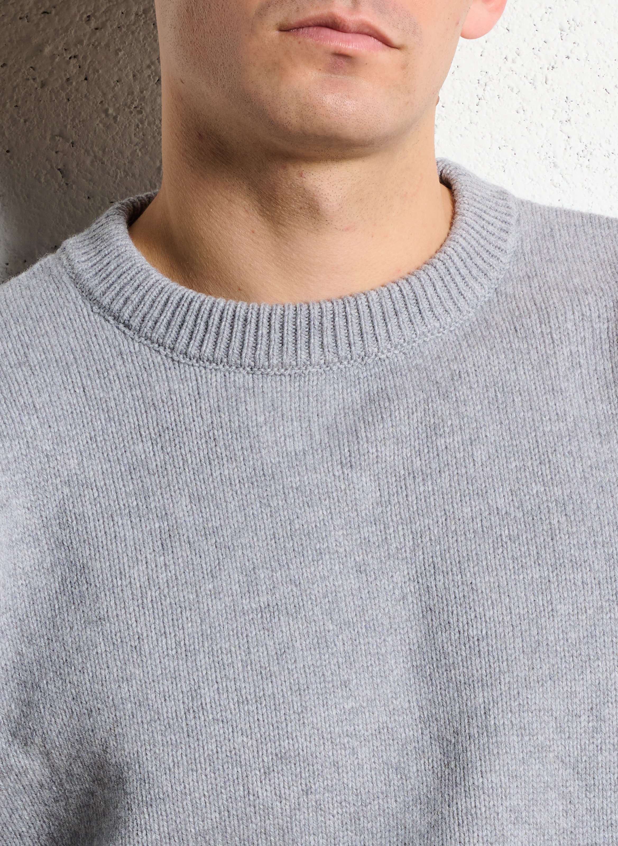 Oversized ronde hals trui van gerecycleerde wol COLORFUL STANDARD Grijs