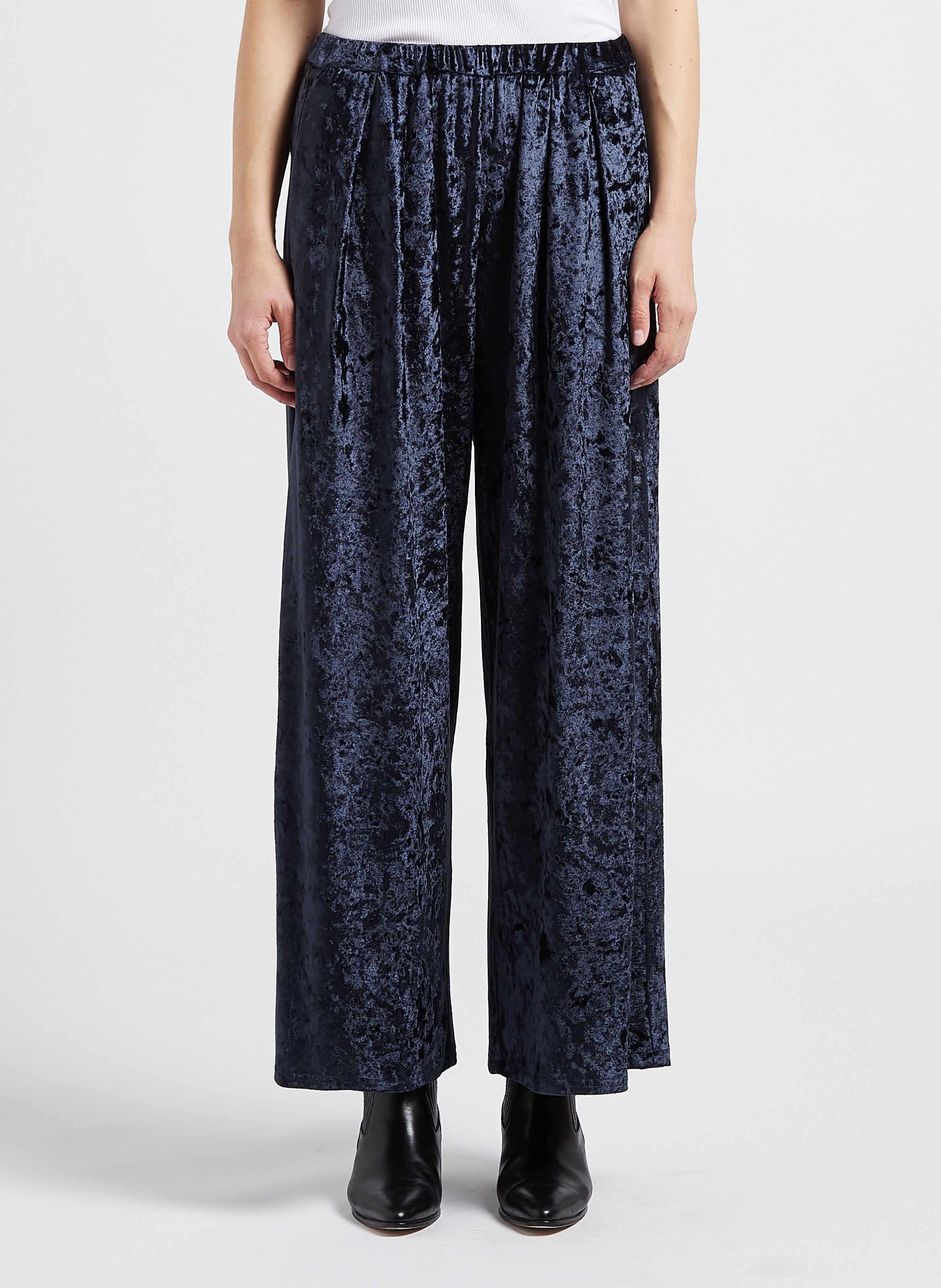 Weite Samthose THE NEW SOCIETY Blau