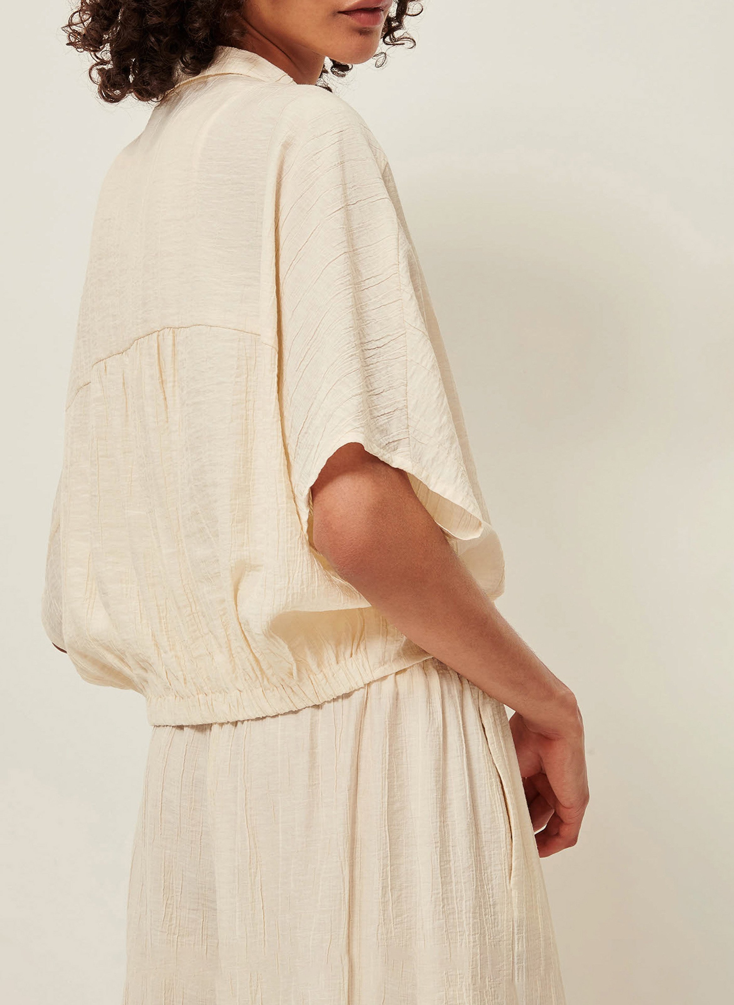 Chemise ample nouée en linon antique SESSUN Beige