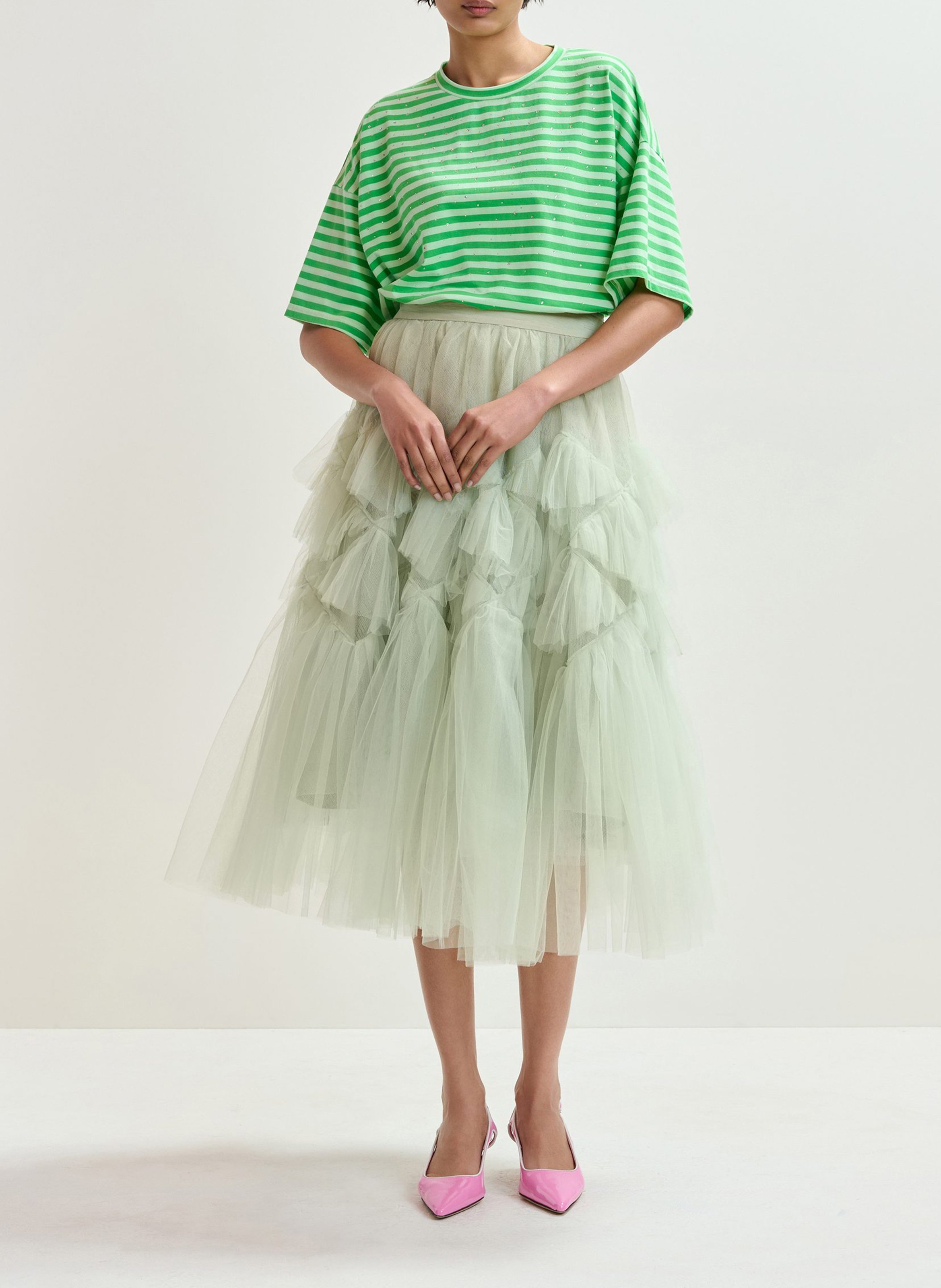 Tee-shirt oversize rayé à strass ESSENTIEL ANTWERP Bleu