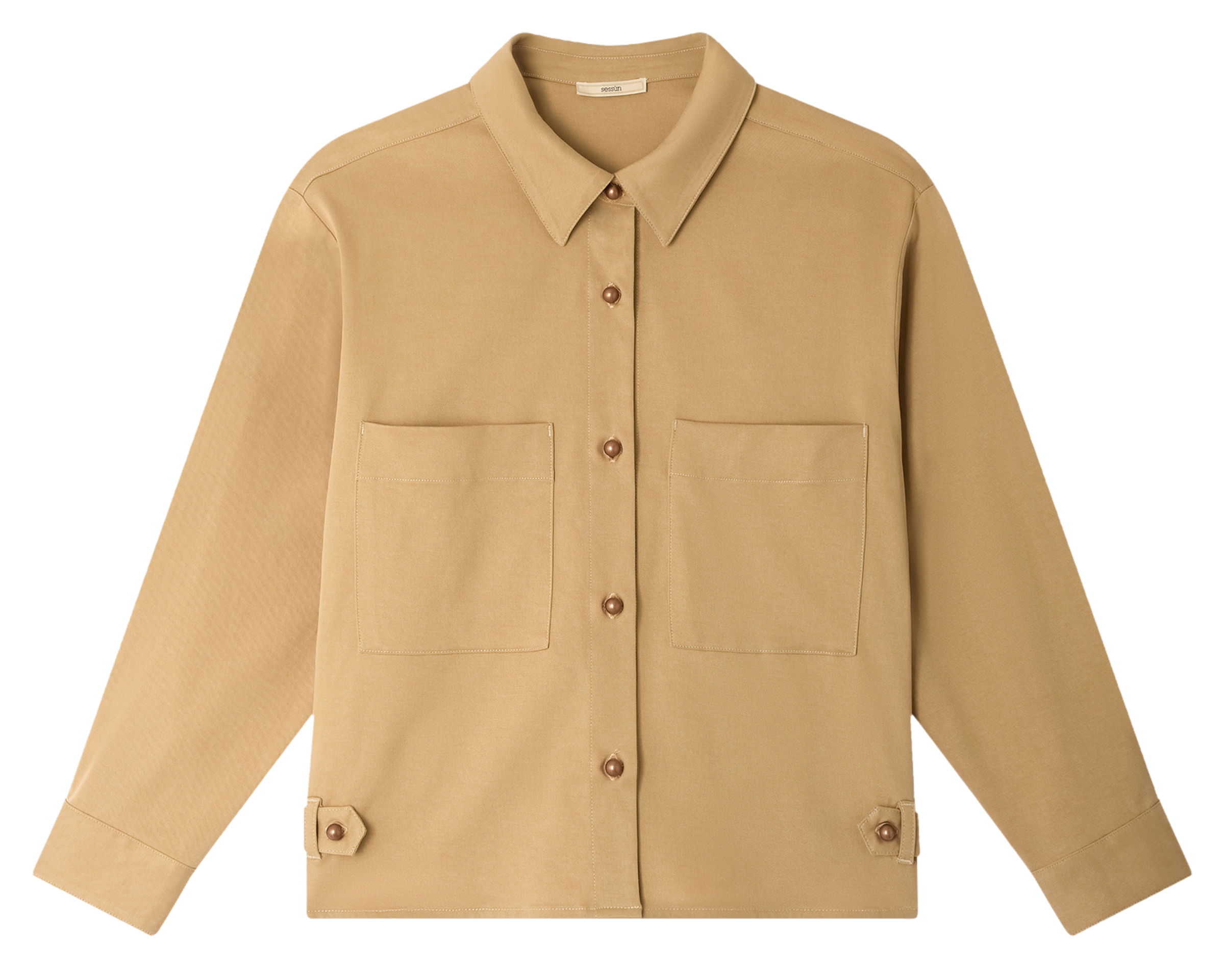 Straight-cut jacket with classic collar SESSUN Beige