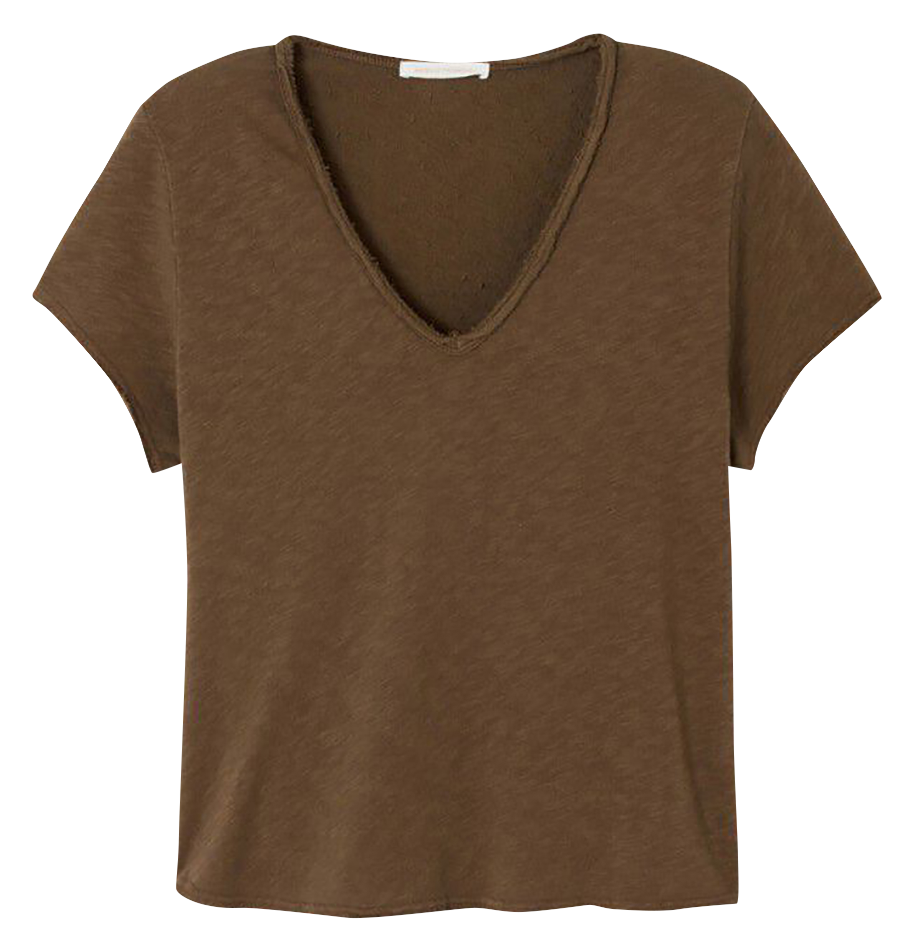 Gerade geschnittenes Baumwoll-T-Shirt mit V-Ausschnitt AMERICAN VINTAGE