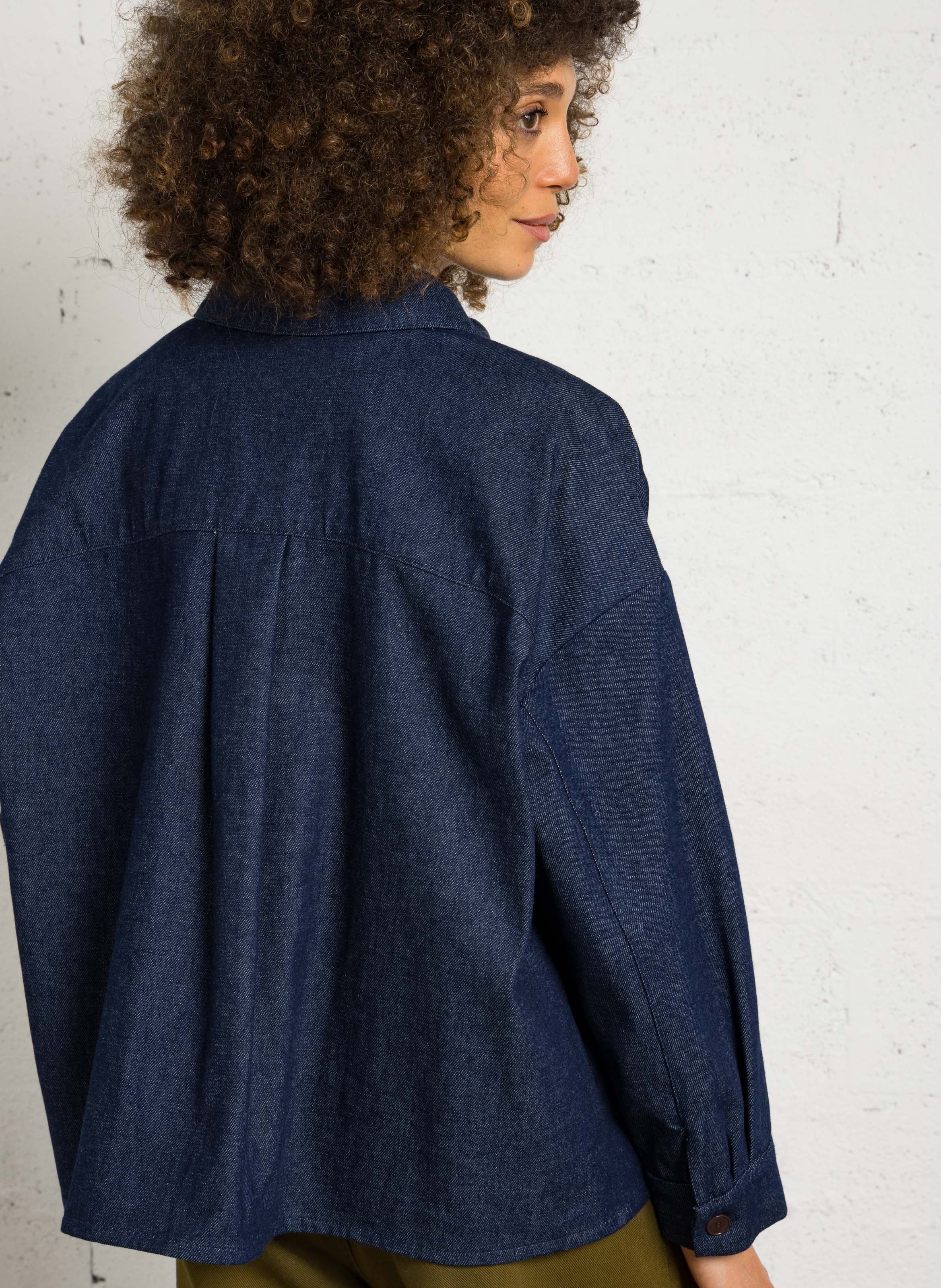 Oversize Jeansjacke in Raw-Denim BELLEPIECE Blau
