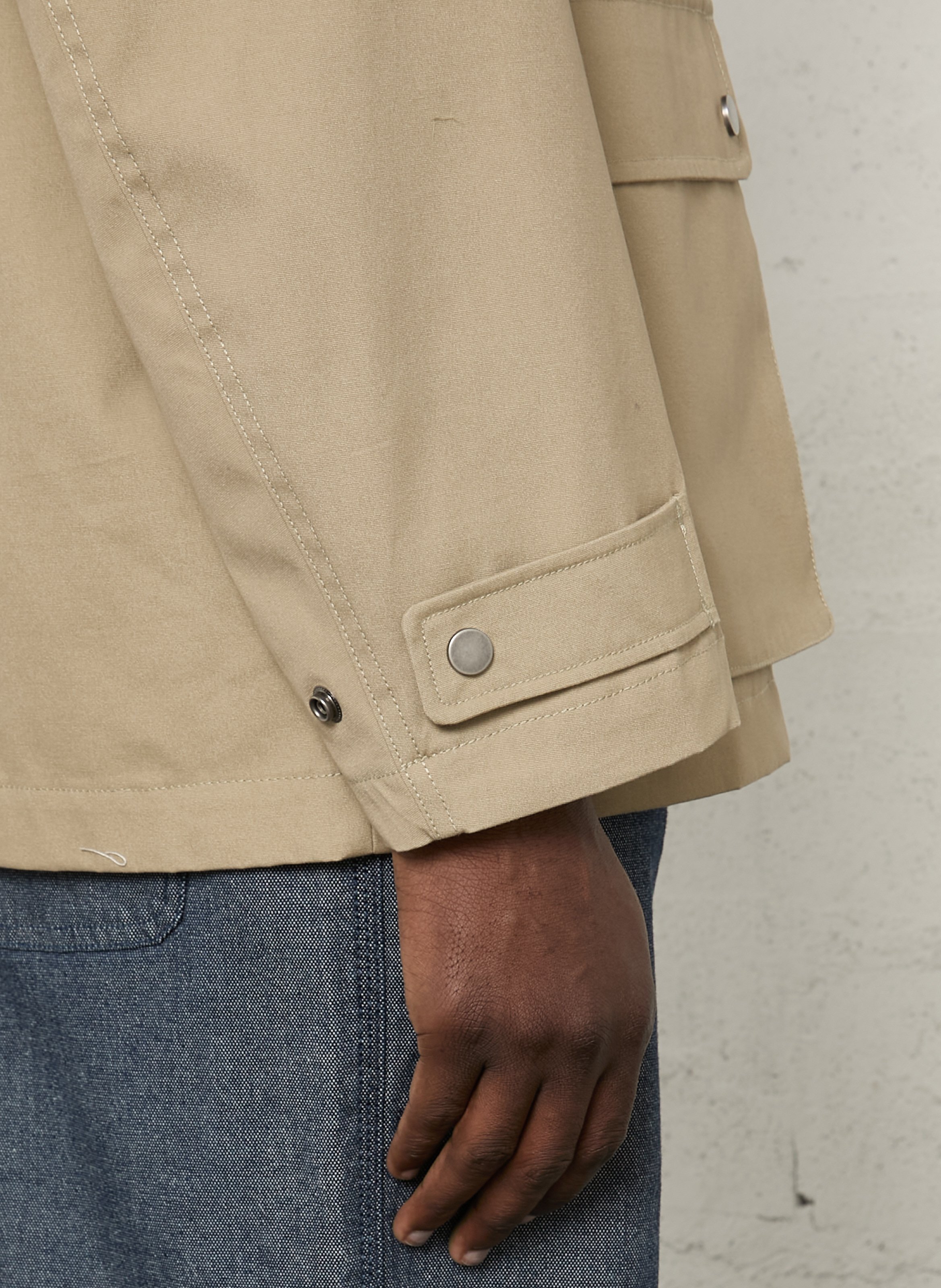 Gerade geschnittene Baumwolljacke mit klassischem Kragen ARMOR LUX Beige