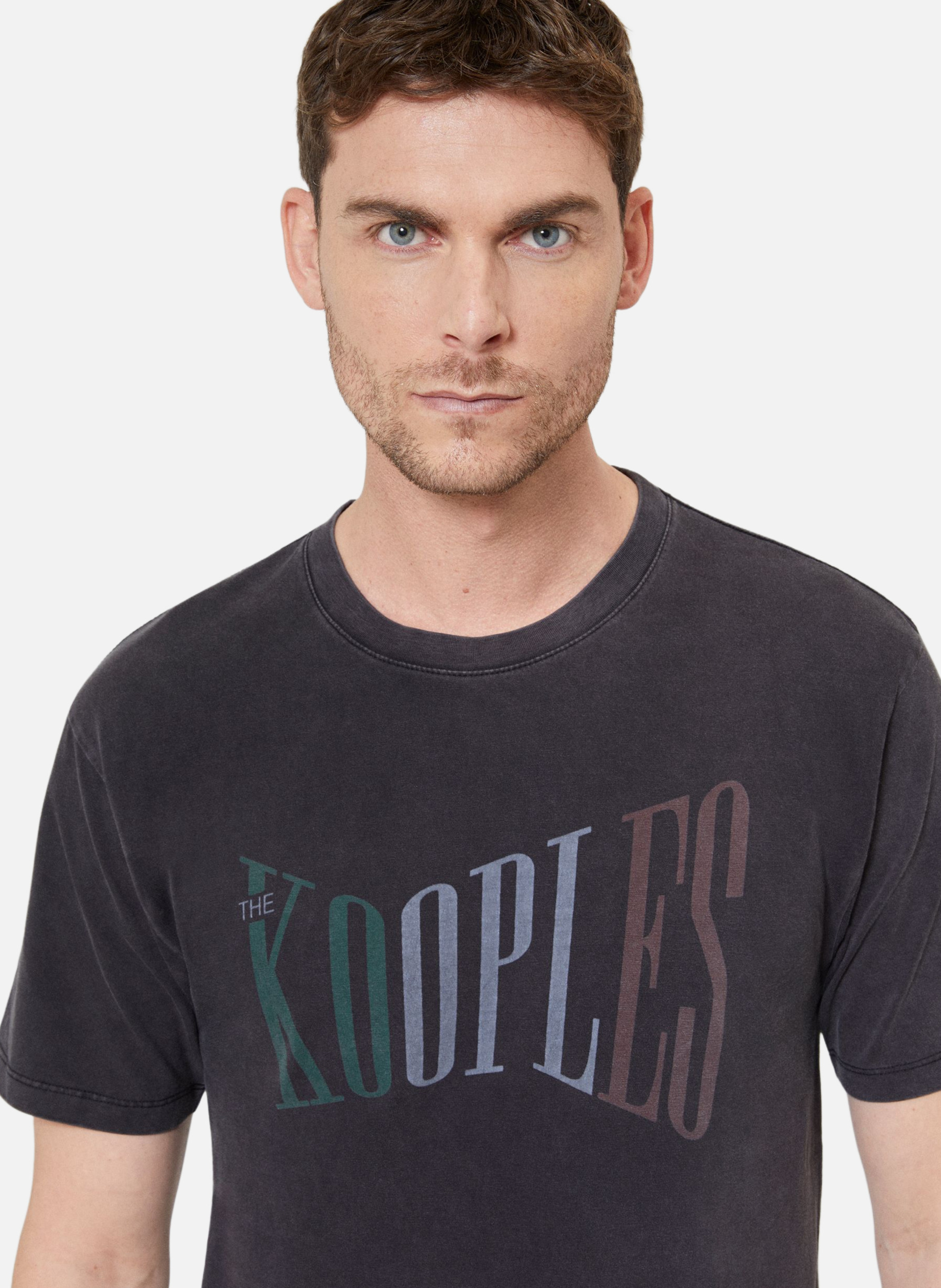 T-shirt with faded screen printing by The Kooples THE KOOPLES Black