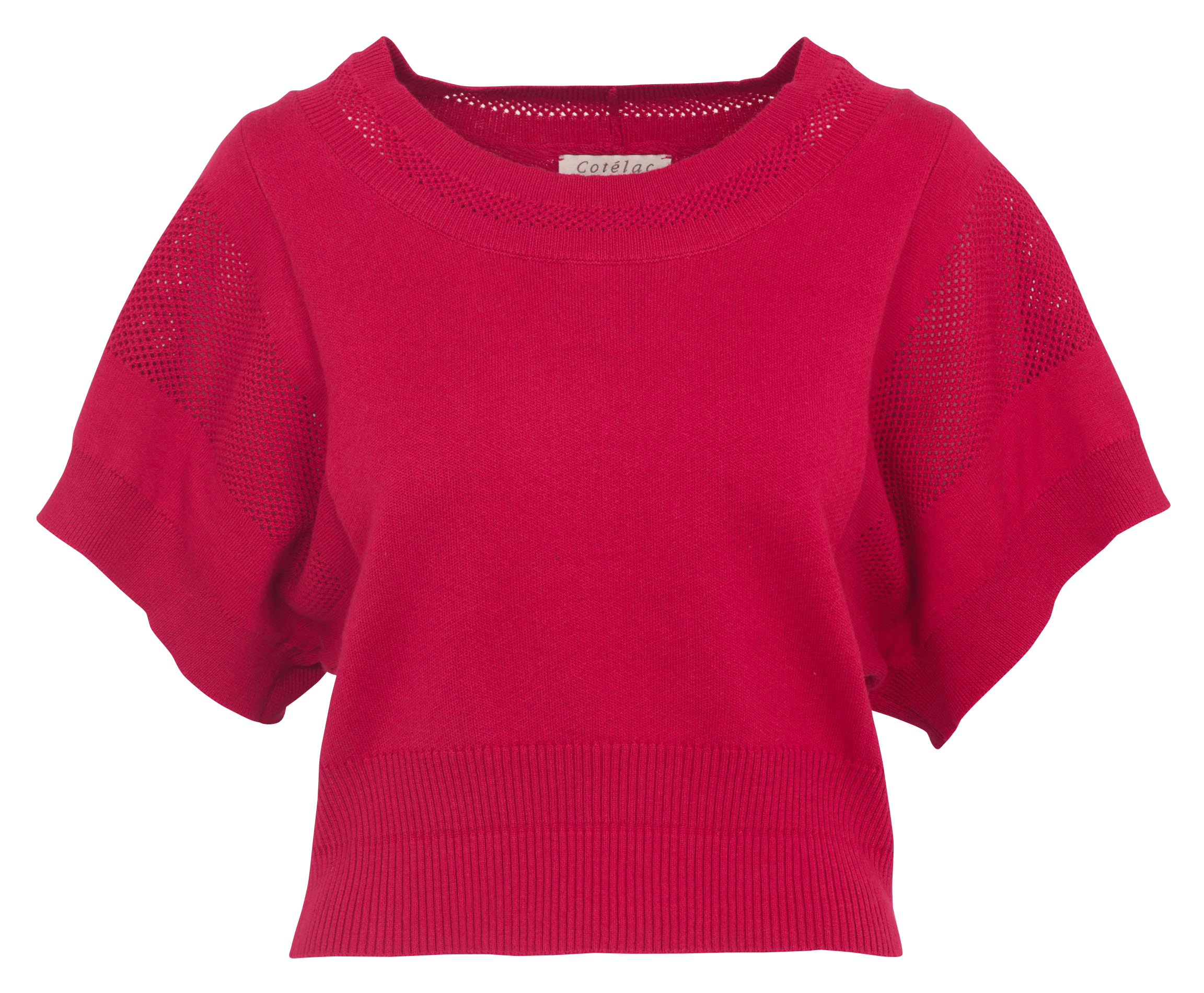 Kurzer Rundhalsausschnitt-Pullover COTELAC Rot