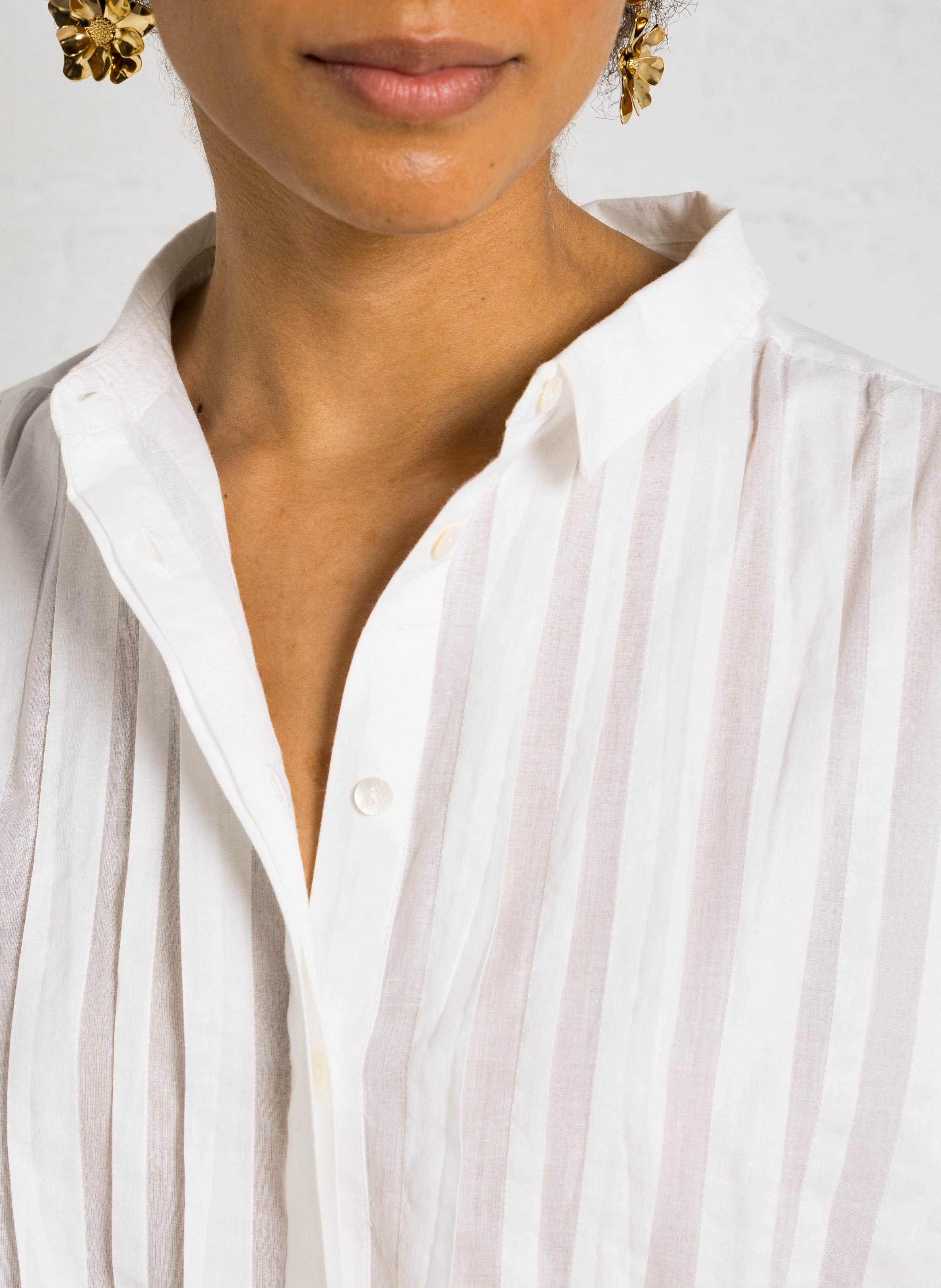 Organic cotton shirt with classic collar LEON & HARPER White