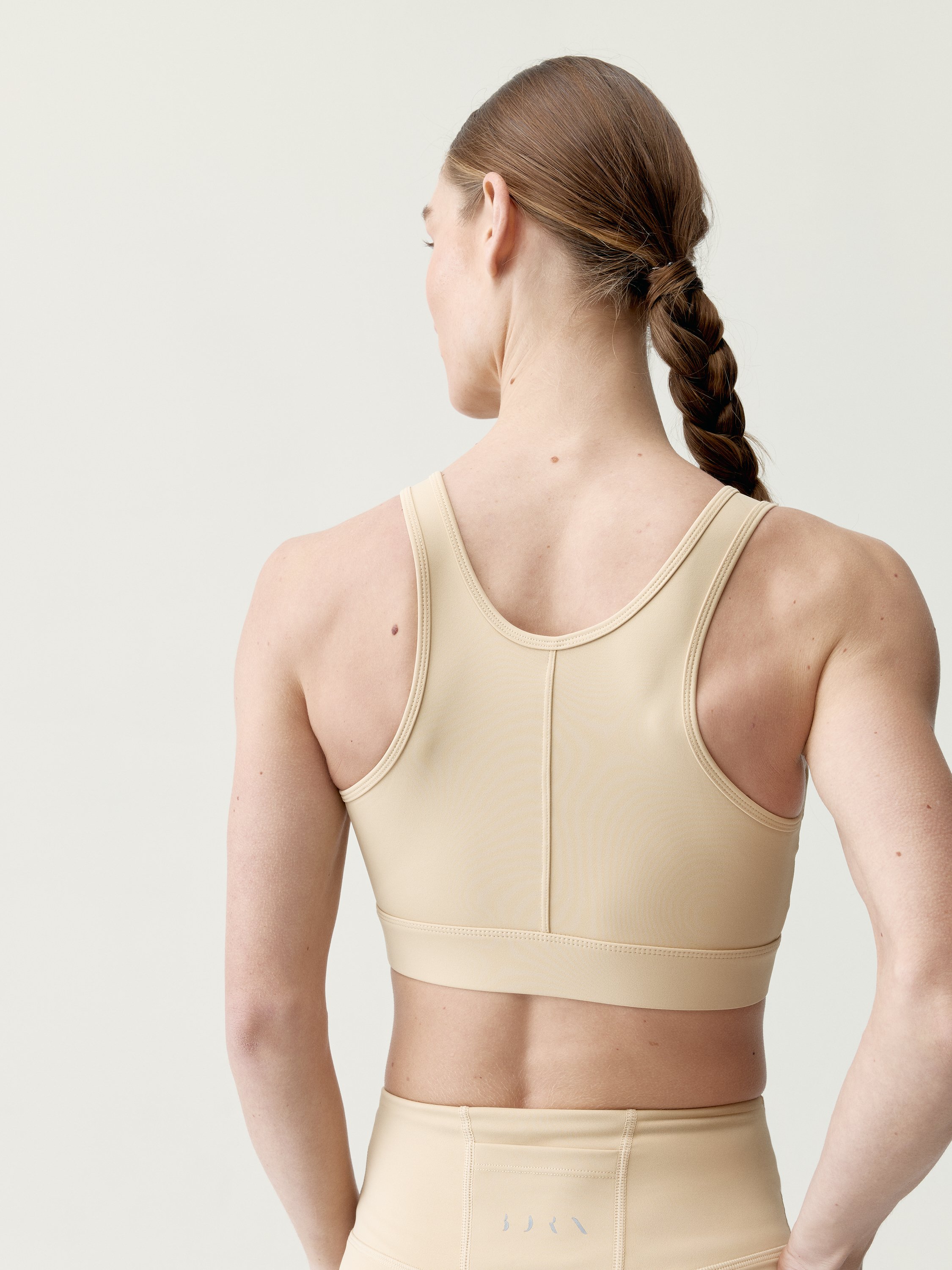 Brassière de sport performance fixation moyenne deo BORN Beige