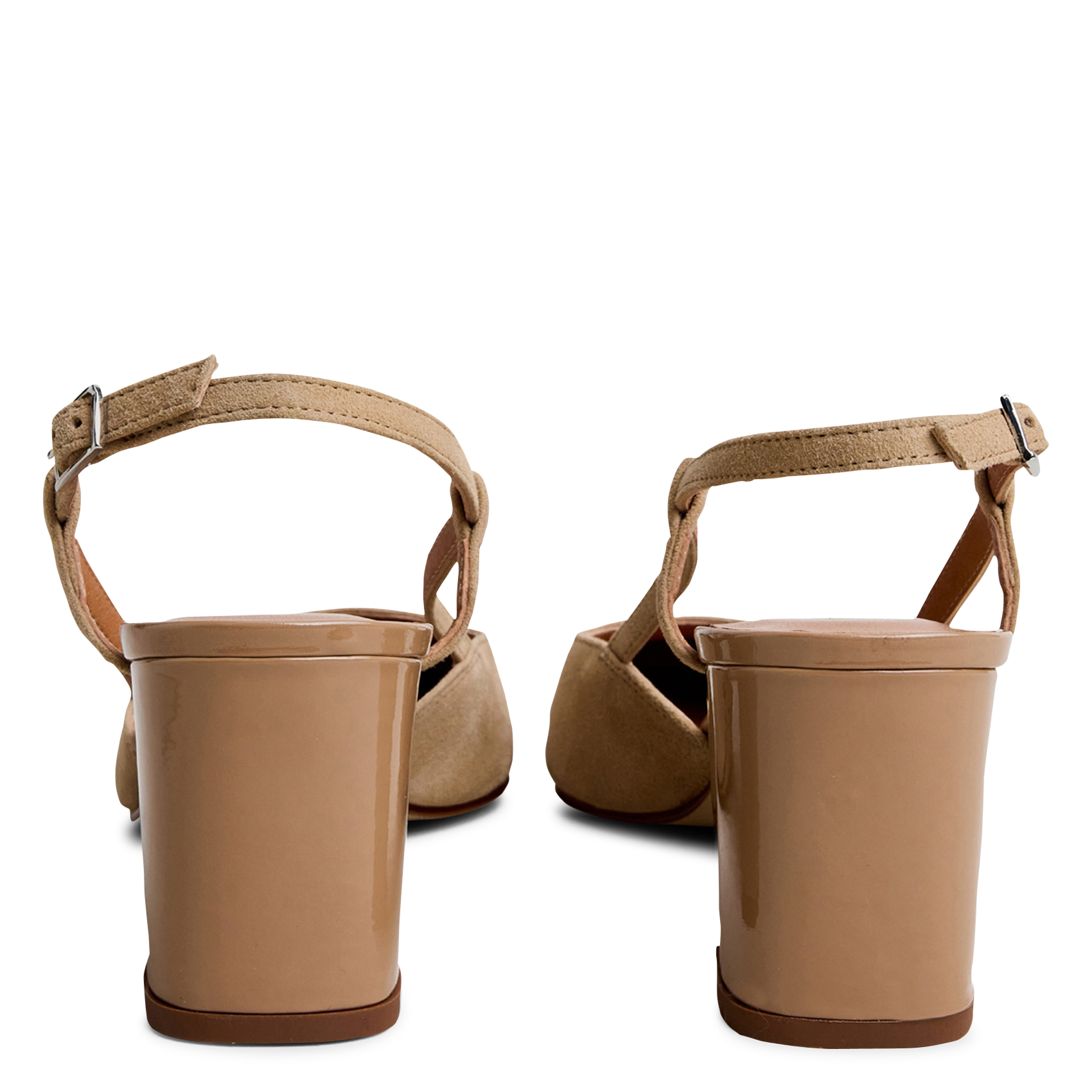 Two-tone leather slingback sandals JONAK Brown