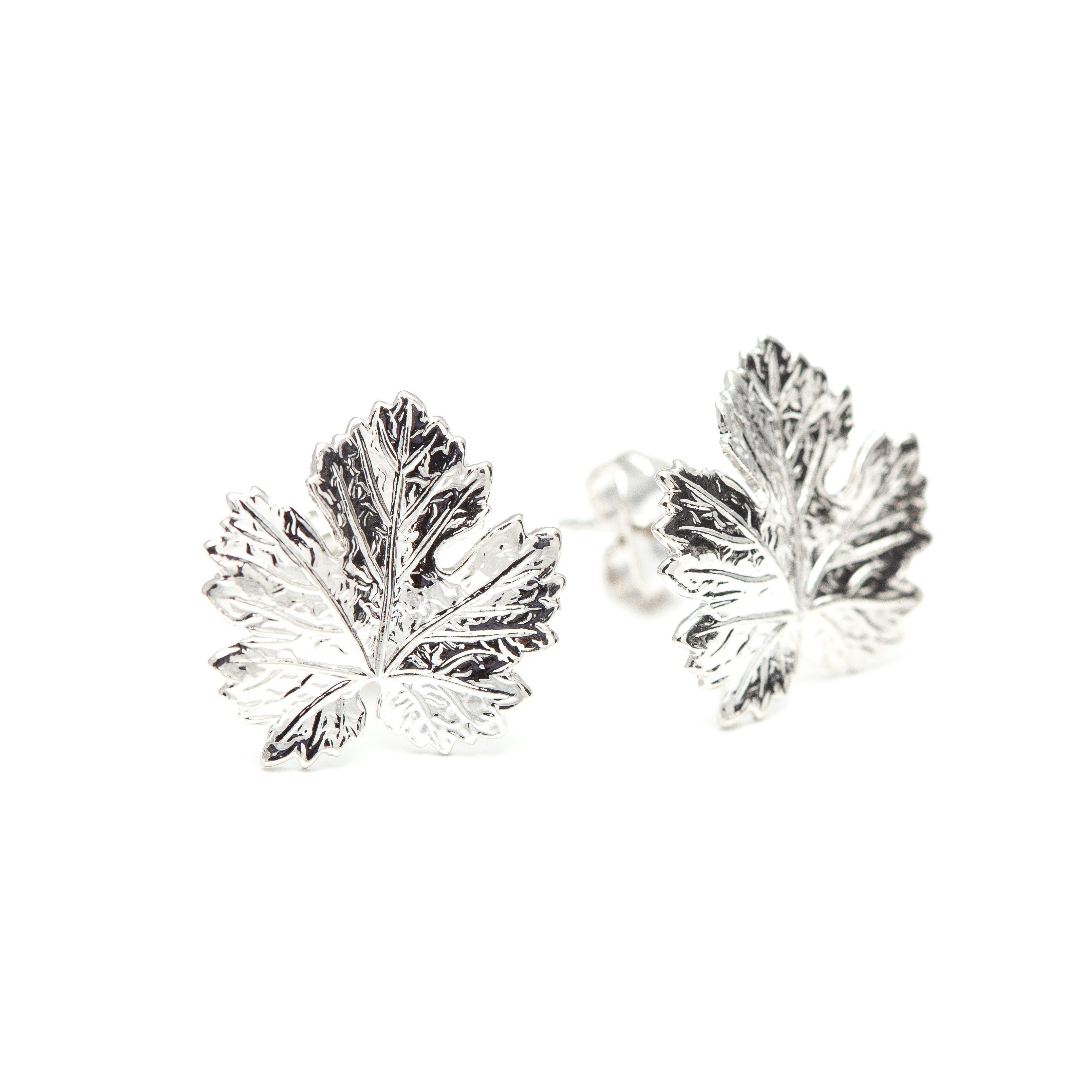 Gold-plated leaf stud earrings HÉRA Argent
