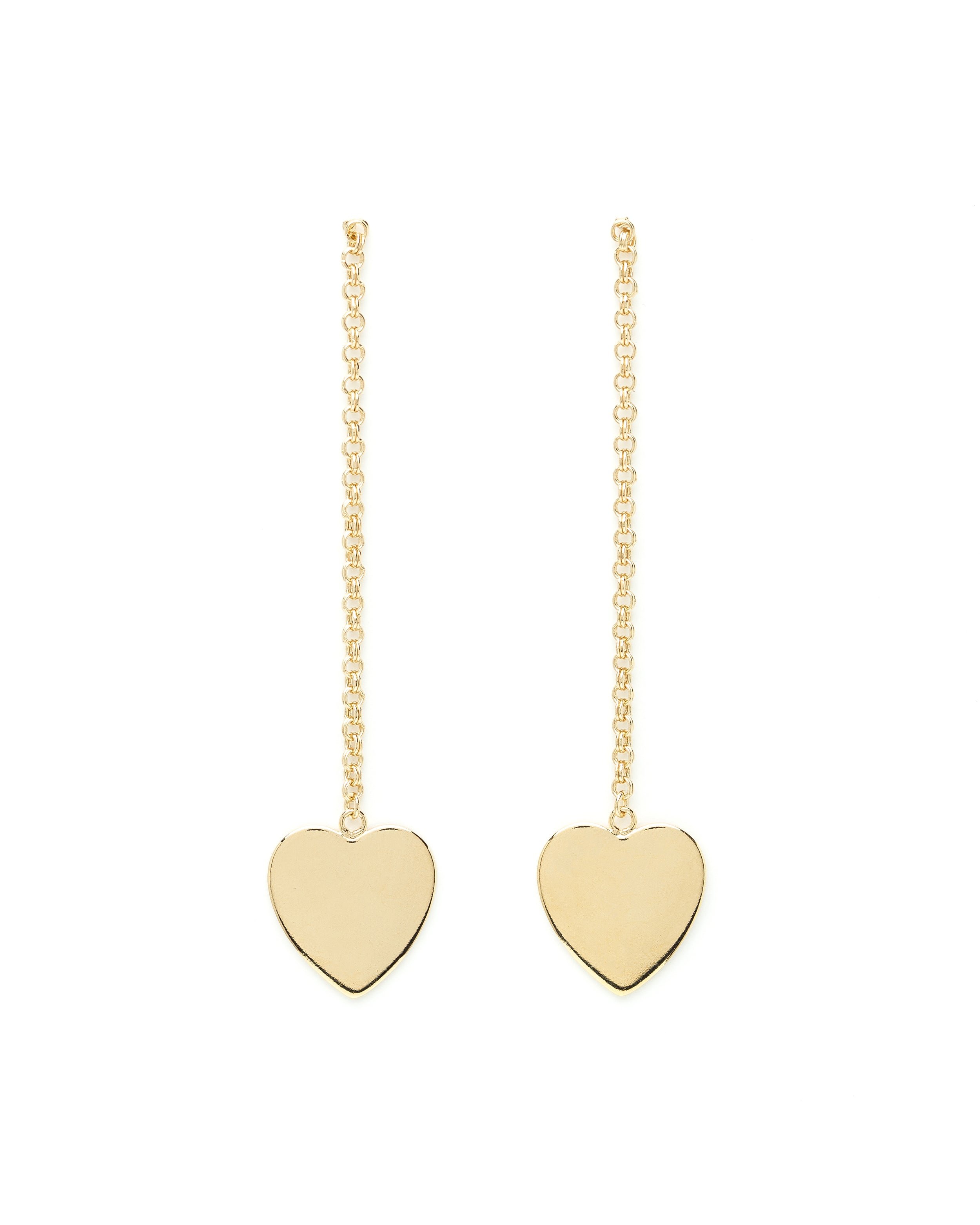 Dangling heart-shaped gold-plated earrings MONSIEUR SIMONE Golden