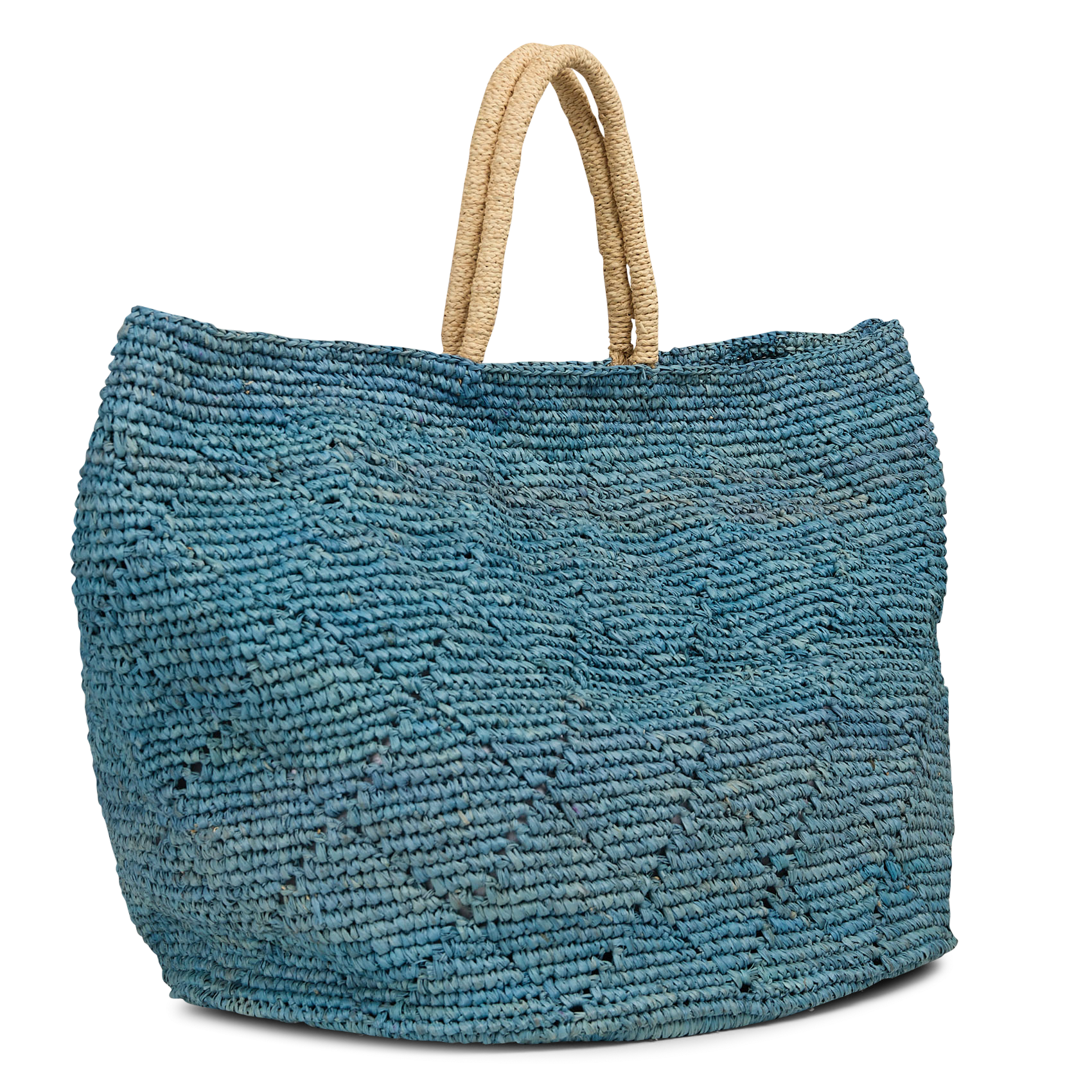 Shopping bag in rafia CAMALYA Blu