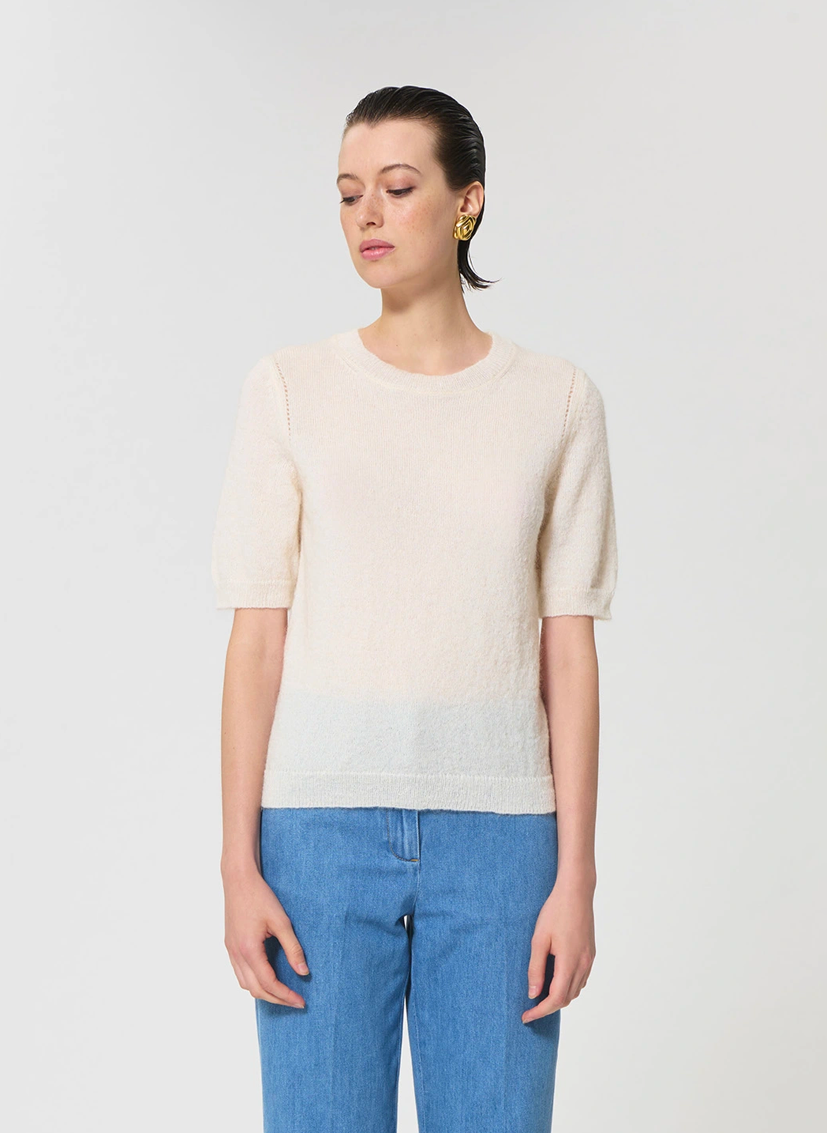 Round-neck top TARA JARMON Beige