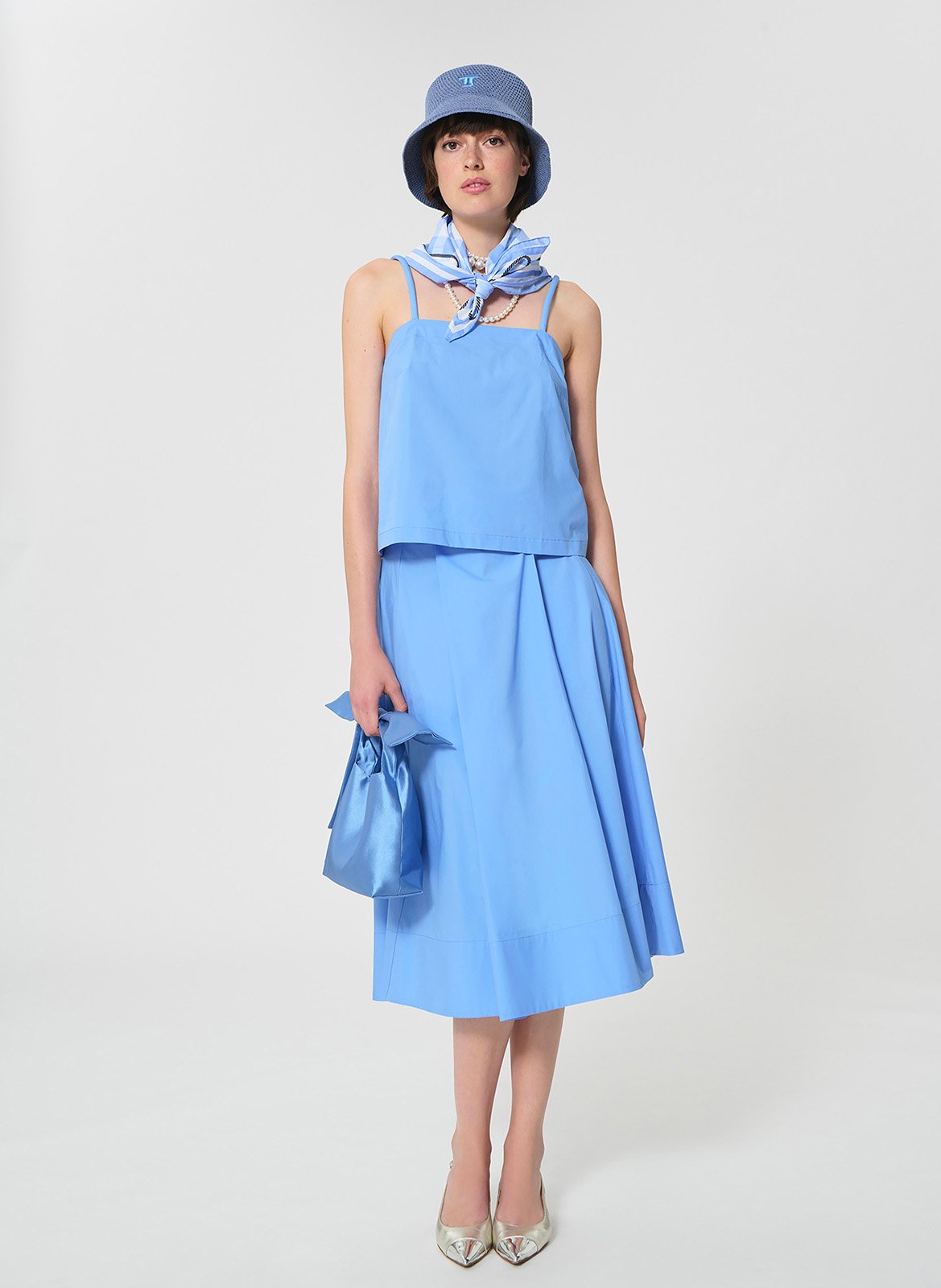 Top court ample en coton TARA JARMON Bleu