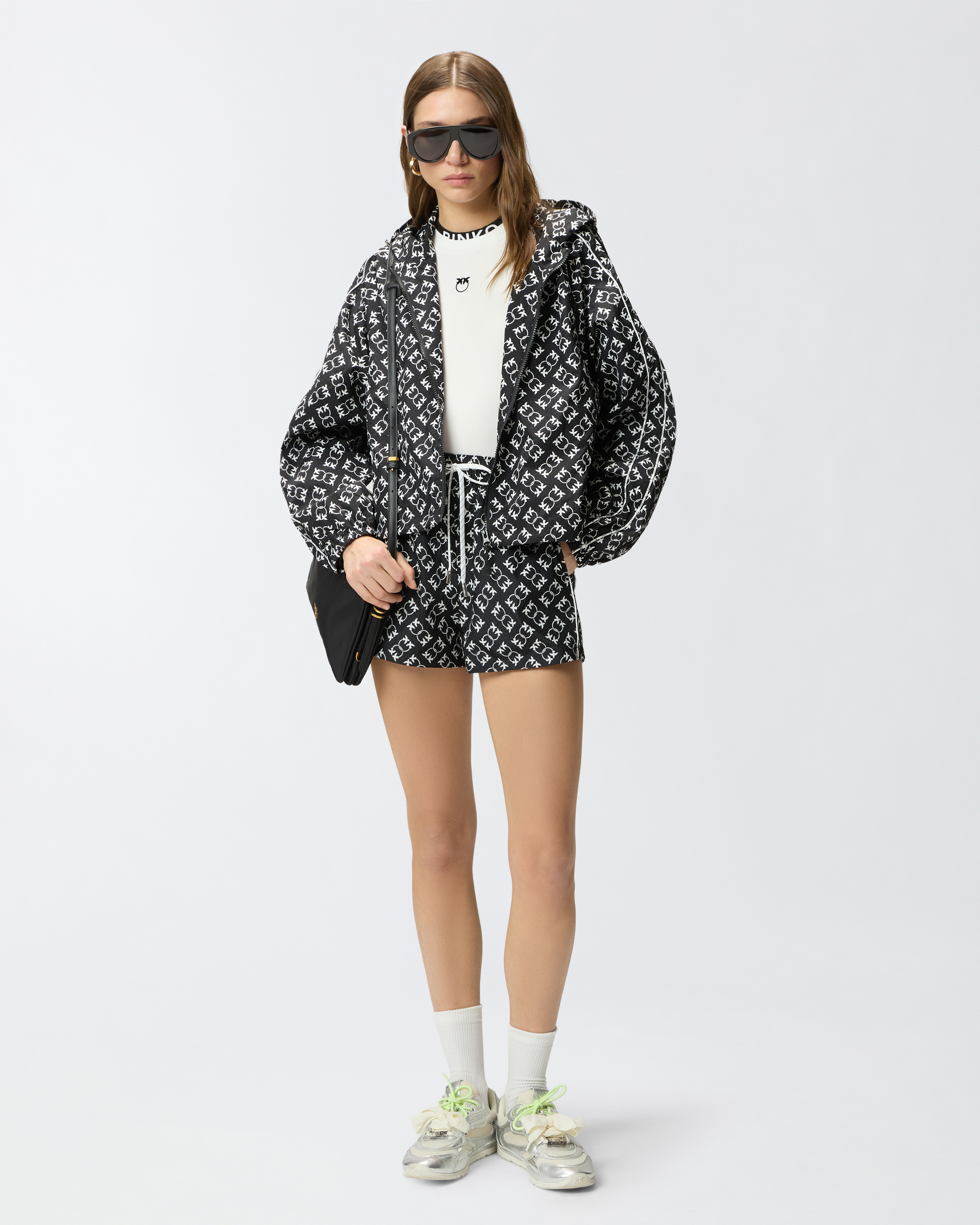 Short avec logo love birds all-over PINKO Multicolore