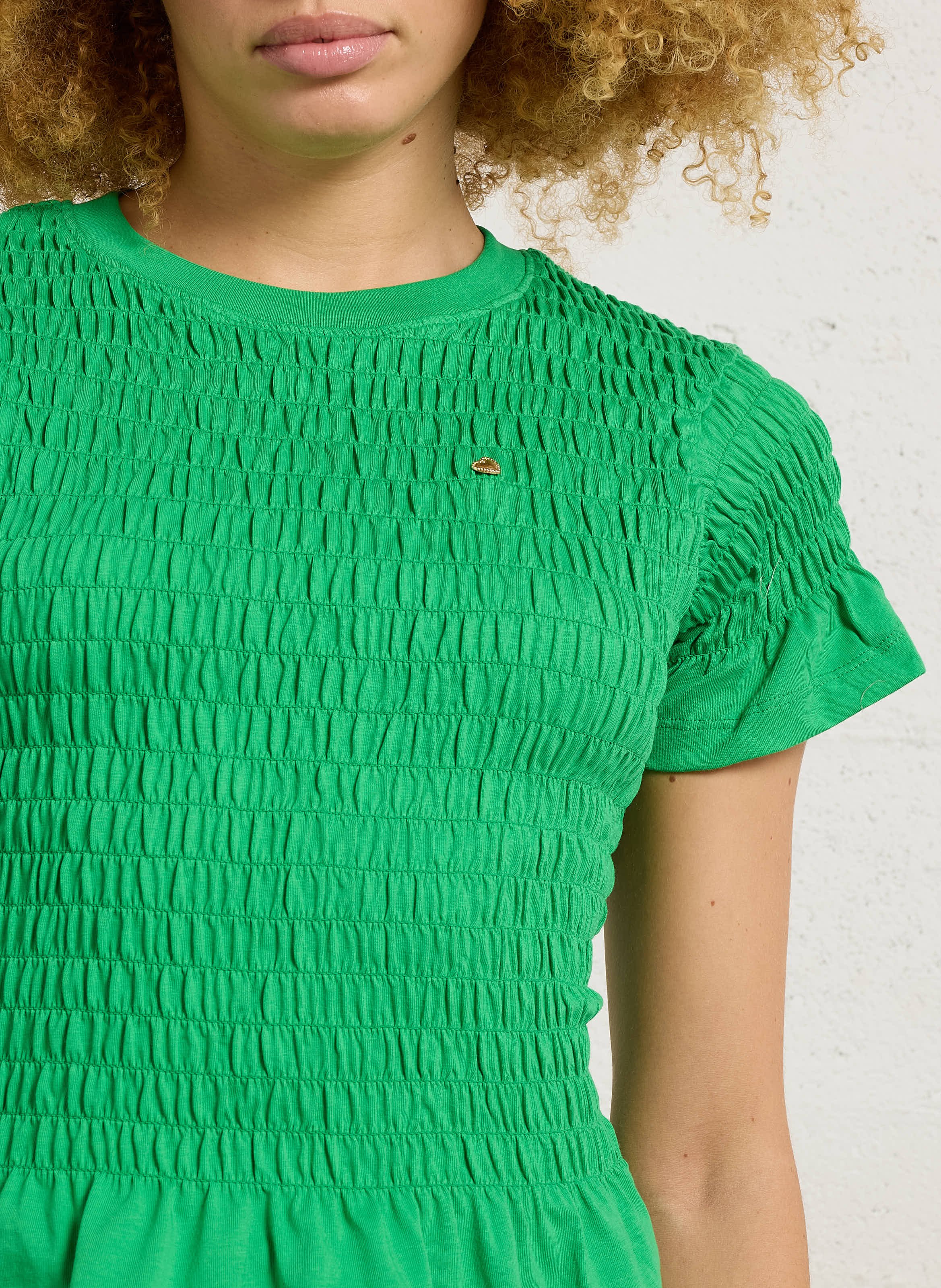 Tee-shirt col rond en coton bio FABIENNE CHAPOT Vert