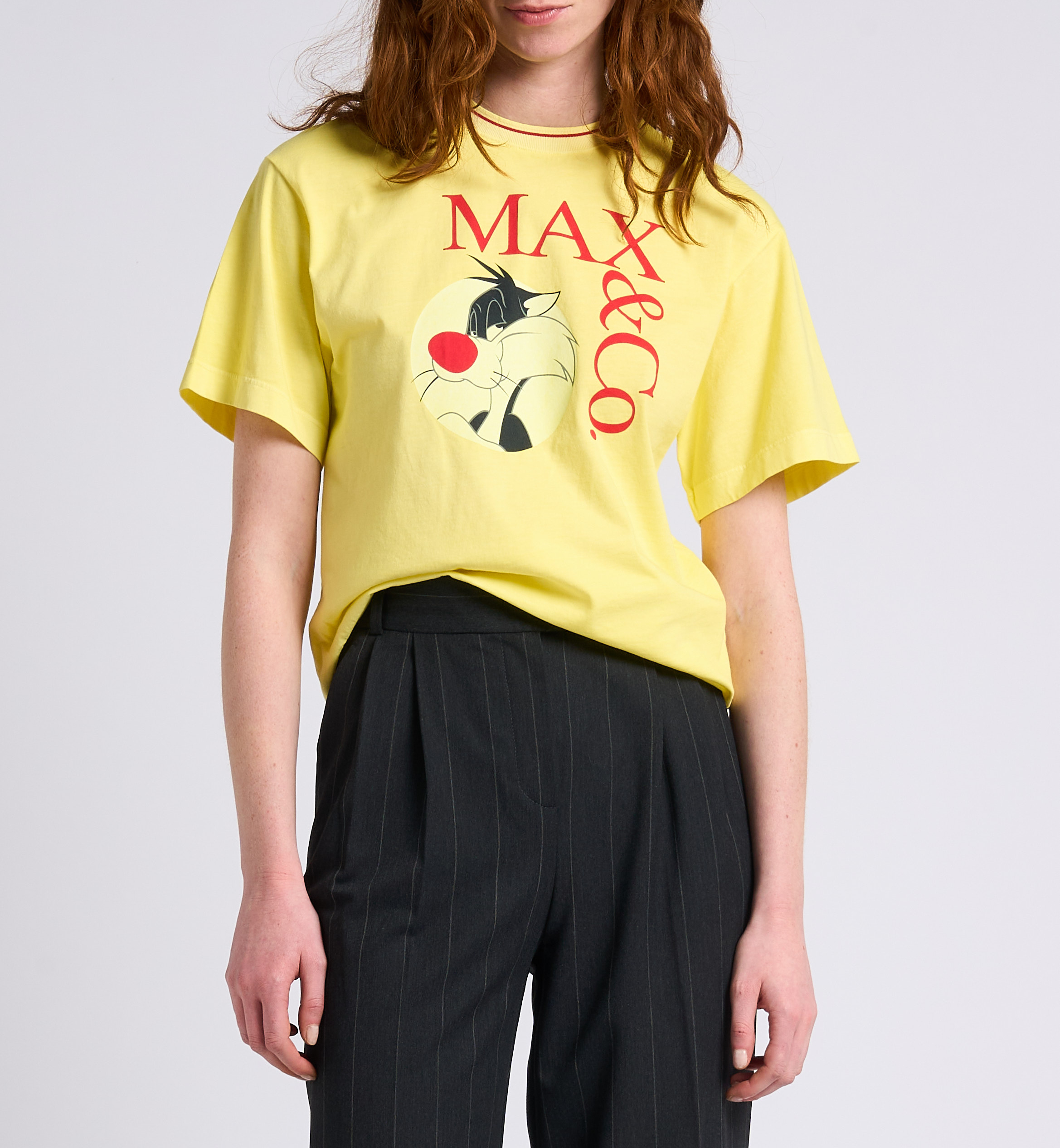 Rundhals-T-Shirt aus Baumwolle mit Siebdruck MAX&Co.