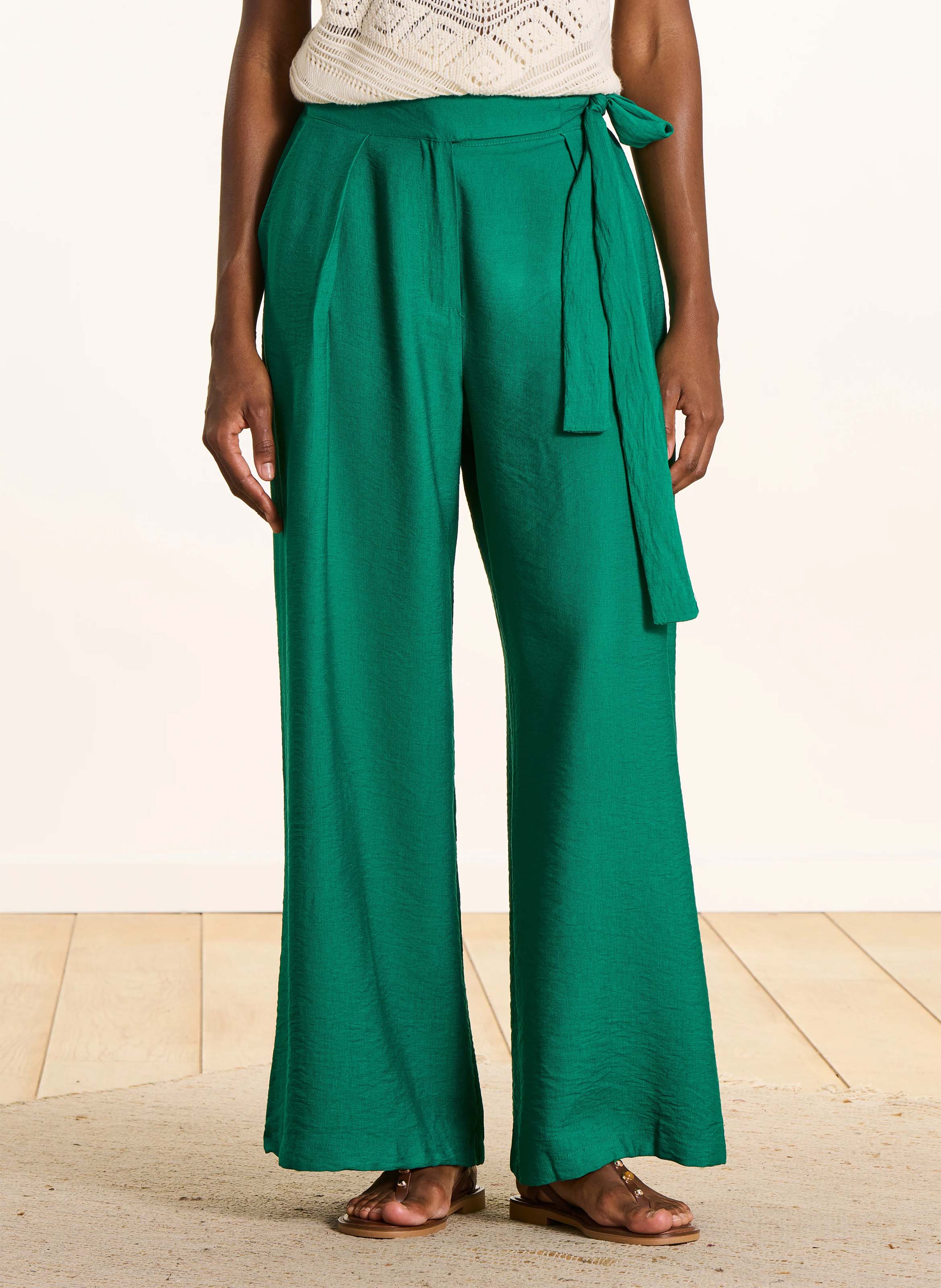Pantalon large taille haute fluide LA FEE MARABOUTEE