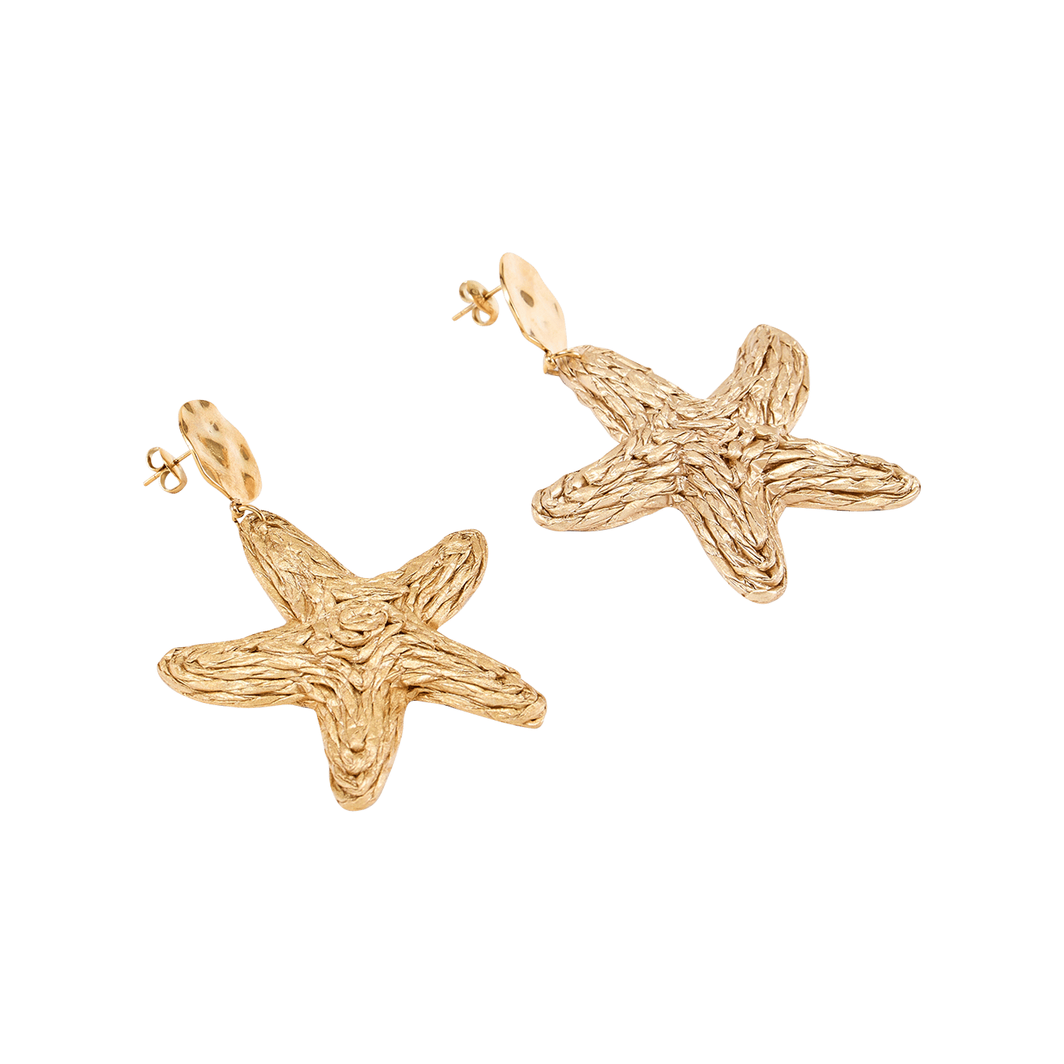 Boucles d'oreilles étoile en paille AU PRINTEMPS PARIS Doré