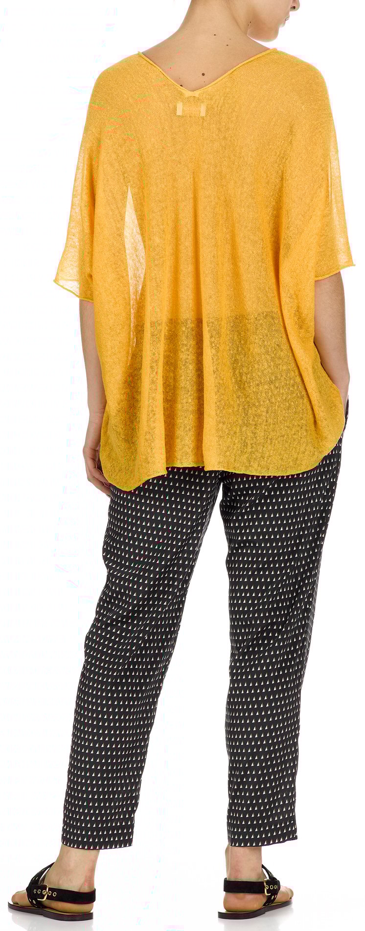 Stretch silk trousers ATTIC AND BARN Black