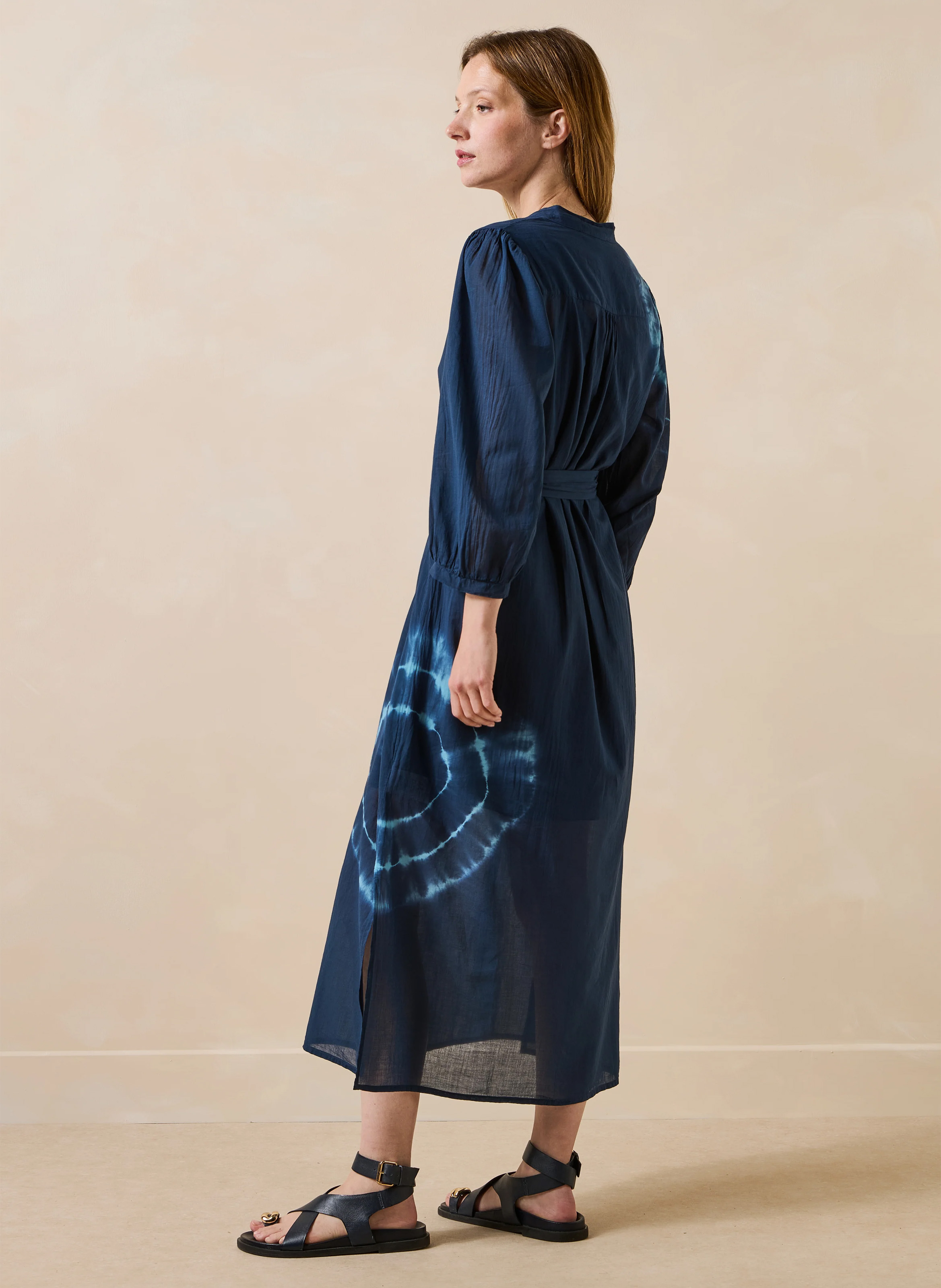Robe midi tie and dye LA FEE MARABOUTEE Bleu