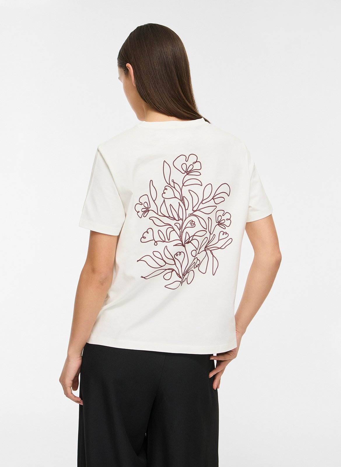 Tee-shirt droit à imprimé dos VILA Blanc