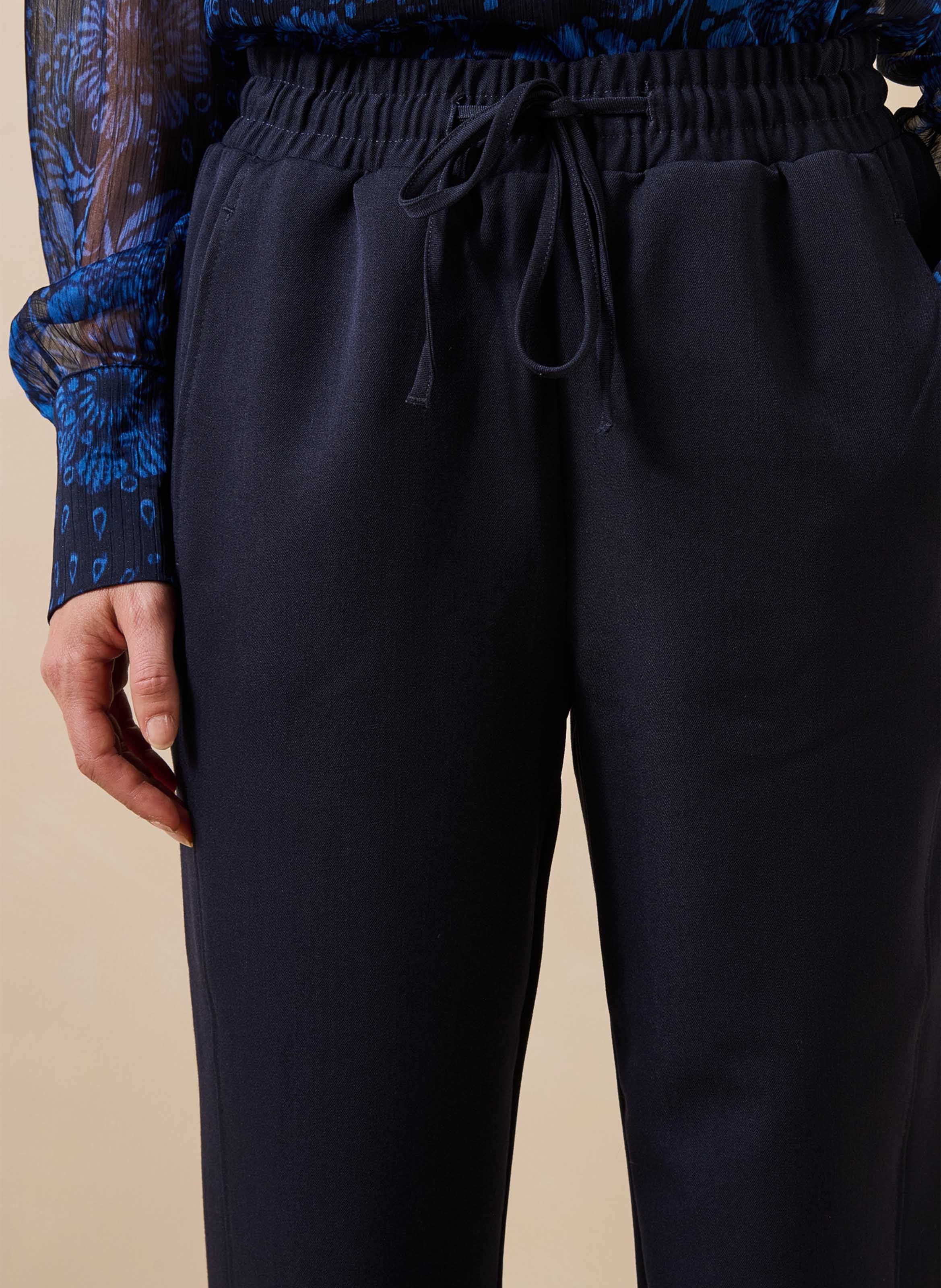 Pantalon carotte uni LA FEE MARABOUTEE Bleu