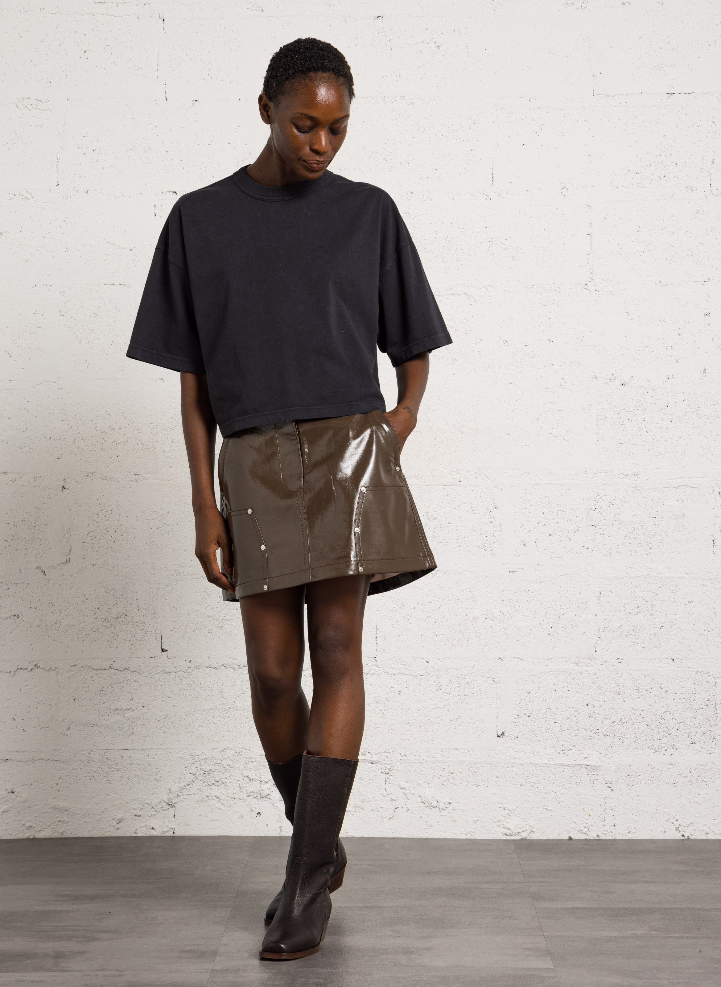 Tee-shirt col rond en coton BELLEROSE Bleu