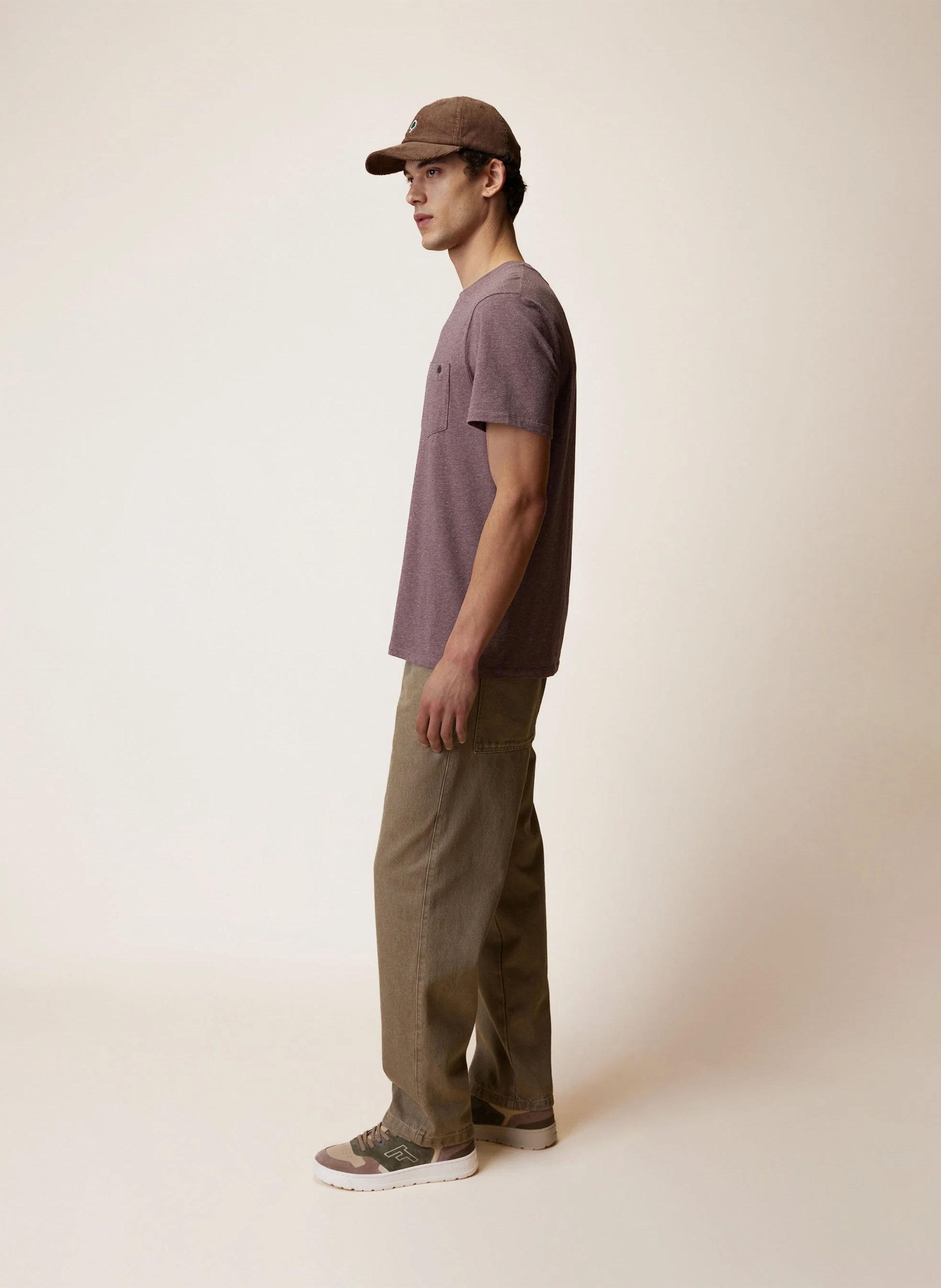 Round-neck cotton-blend T-shirt FAGUO Purple