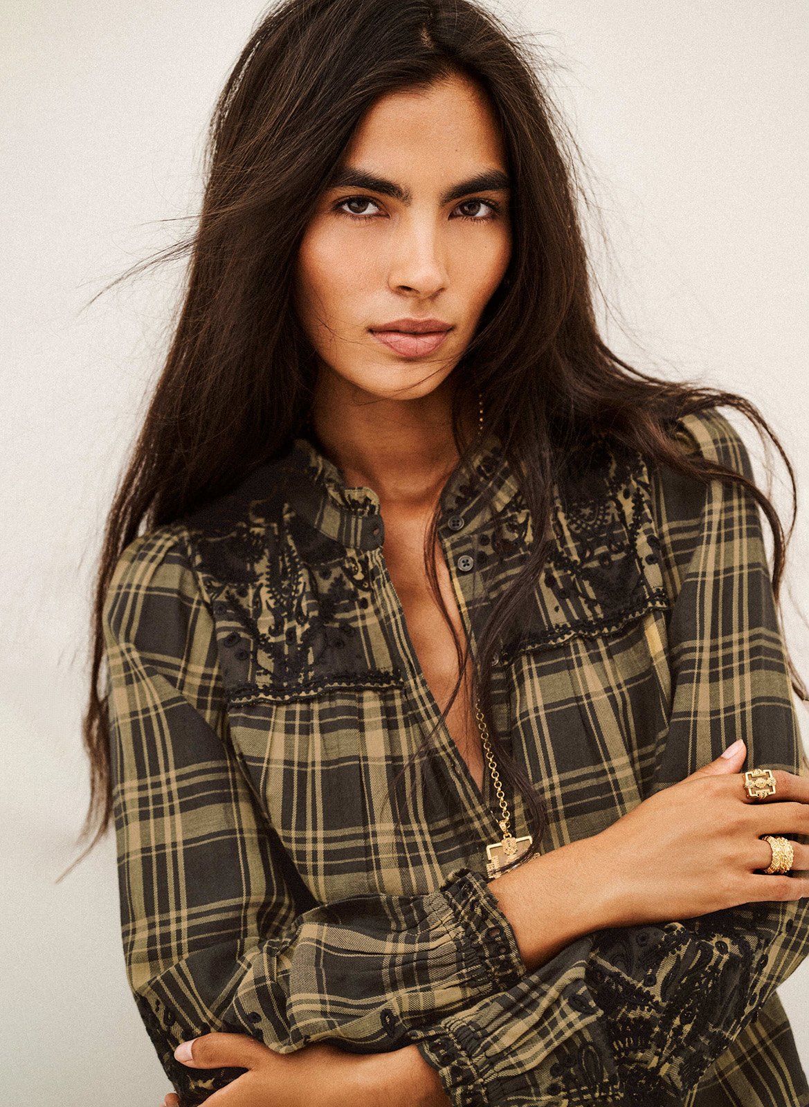 Oversize-Bluse aus Baumwolle BA&SH Khaki