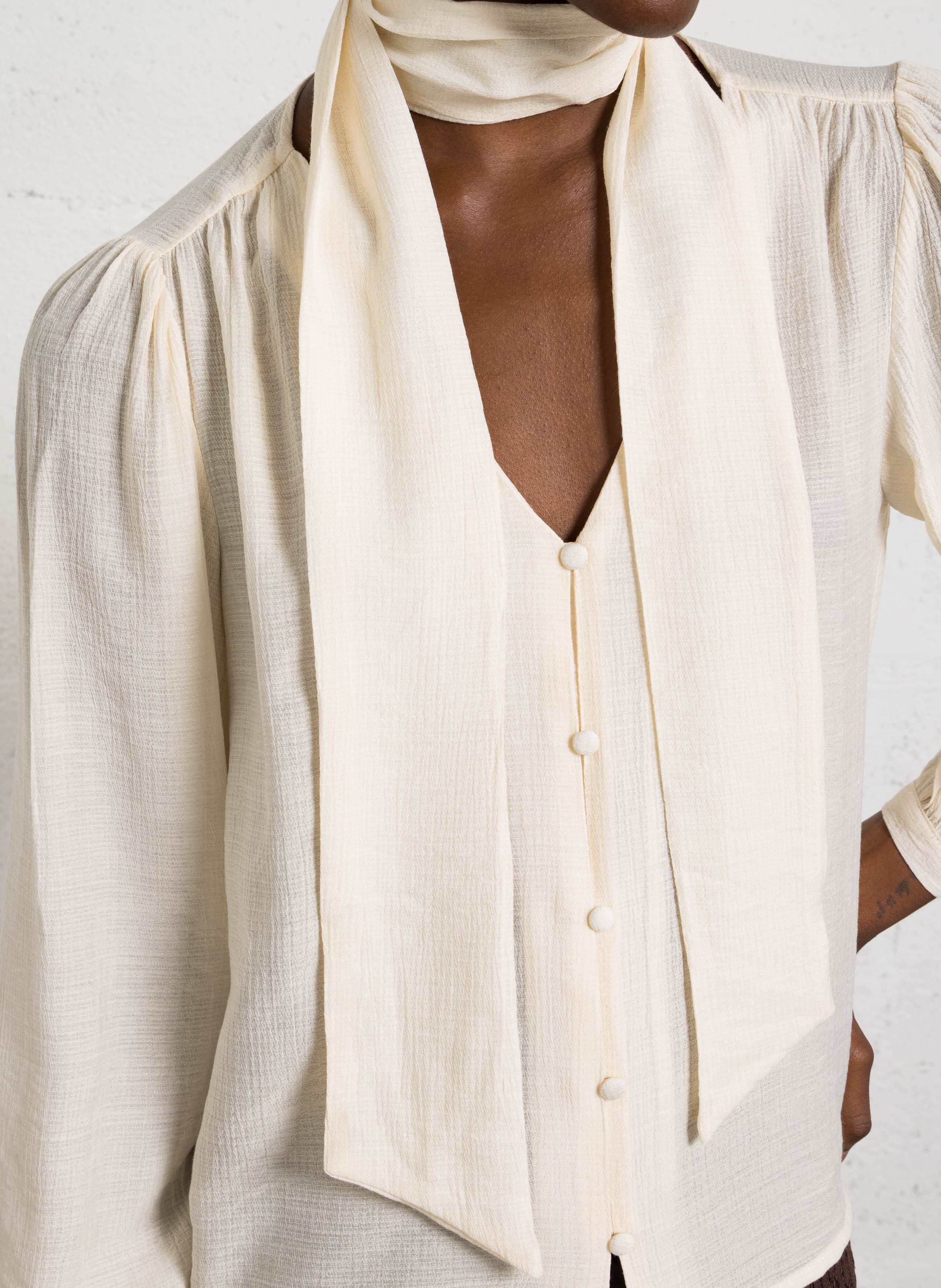 Straight V-neck shirt LA PETITE ETOILE Beige