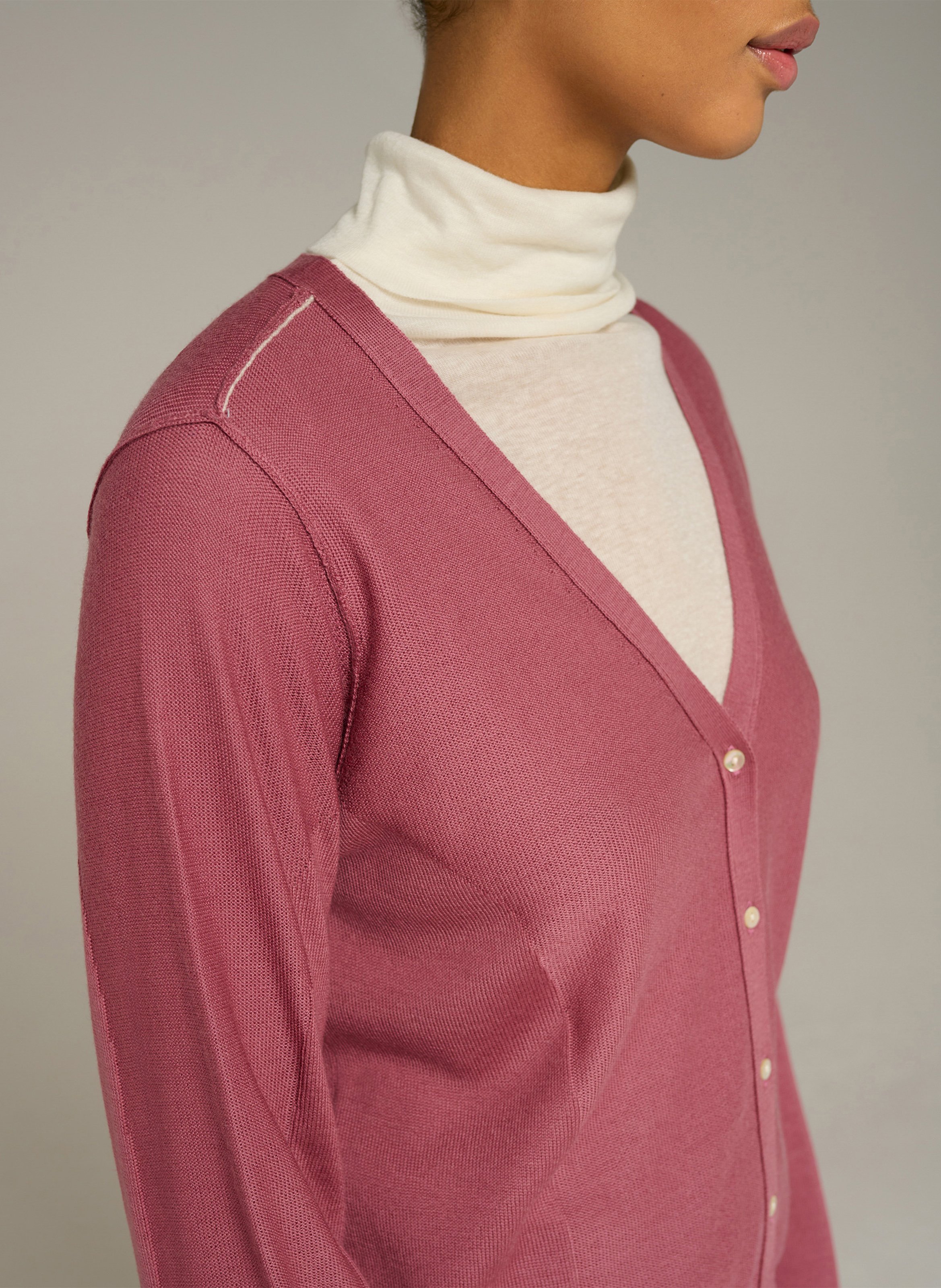 Recht, wollen vest met V-hals | Violet COTELAC ACOTE Dames