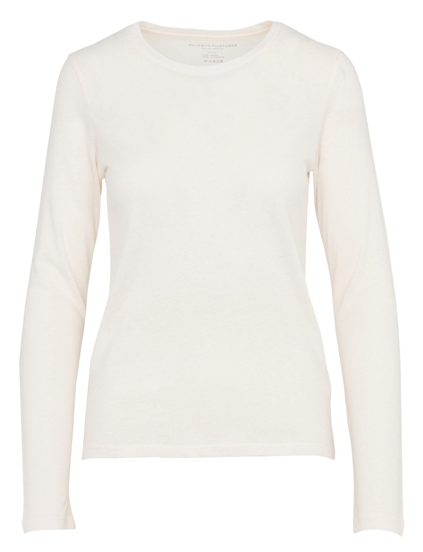 T-shirt met ronde hals | katoenblend MAJESTIC FILATURES Beige