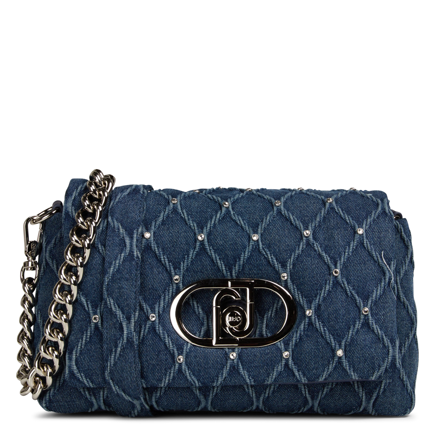 Gesteppte Handtasche mit Strasssteinen LIU JO Blau