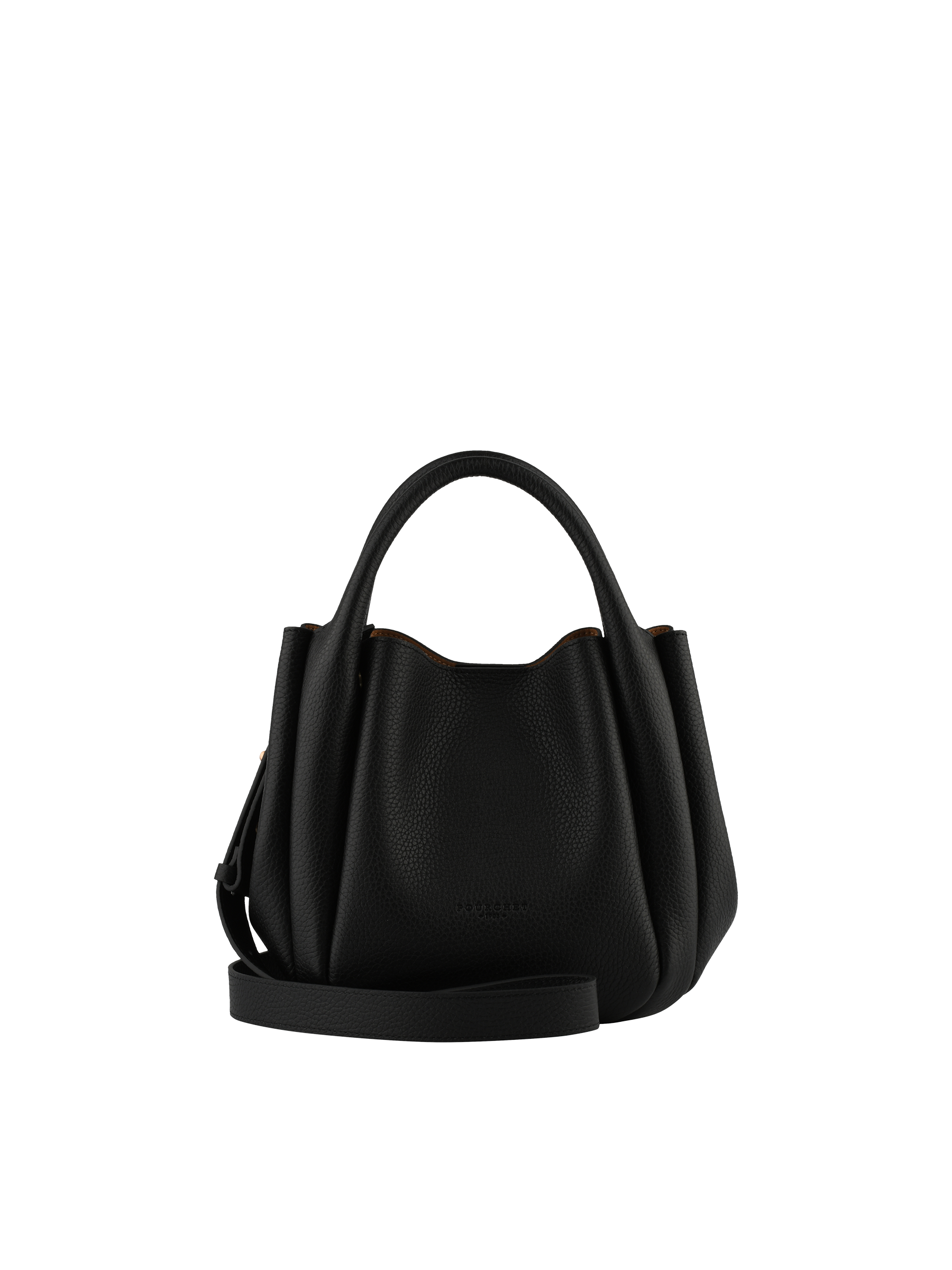Calfskin leather handbag POURCHET Black