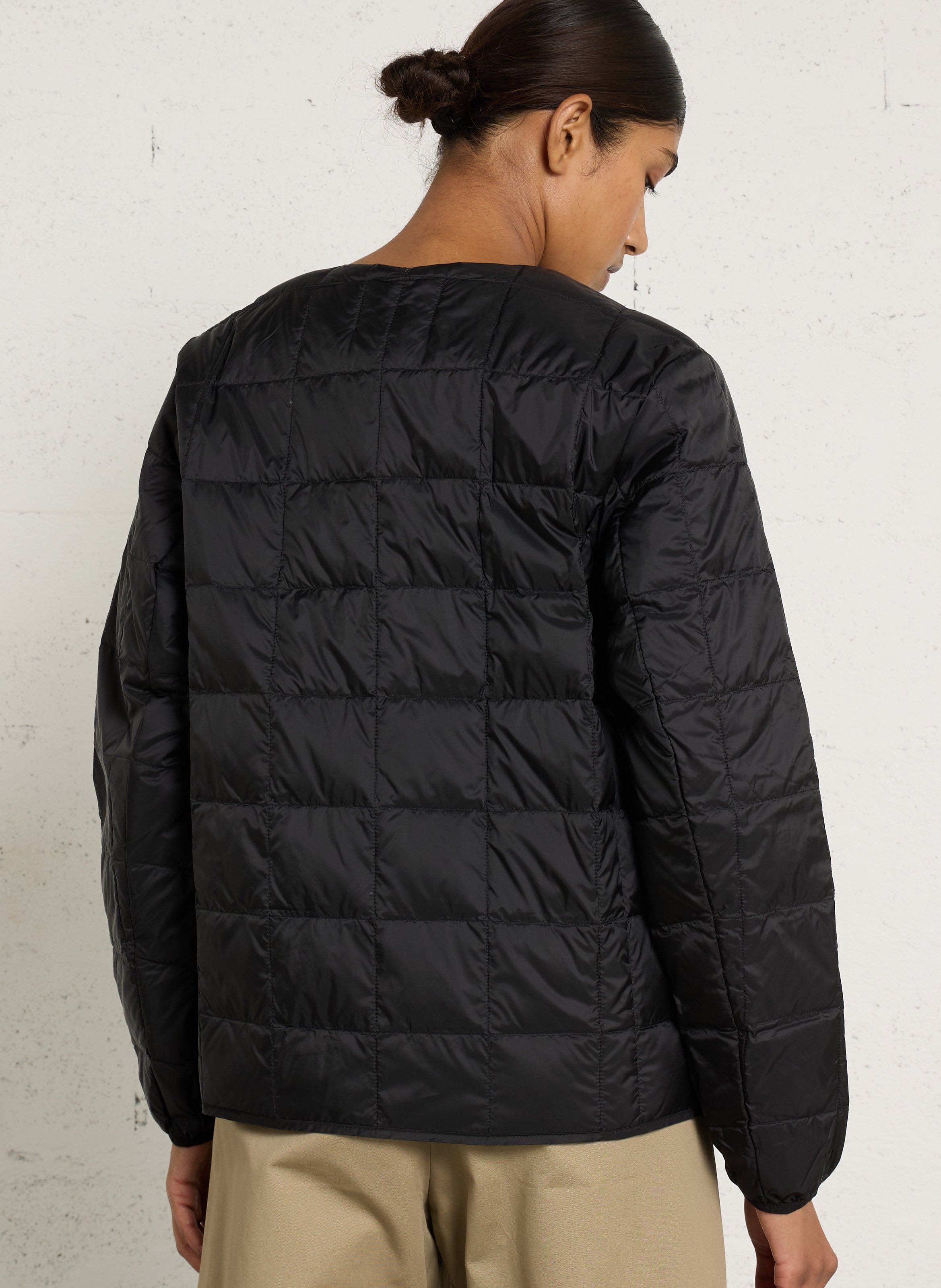 Veste col rond matelassée TAION Noir